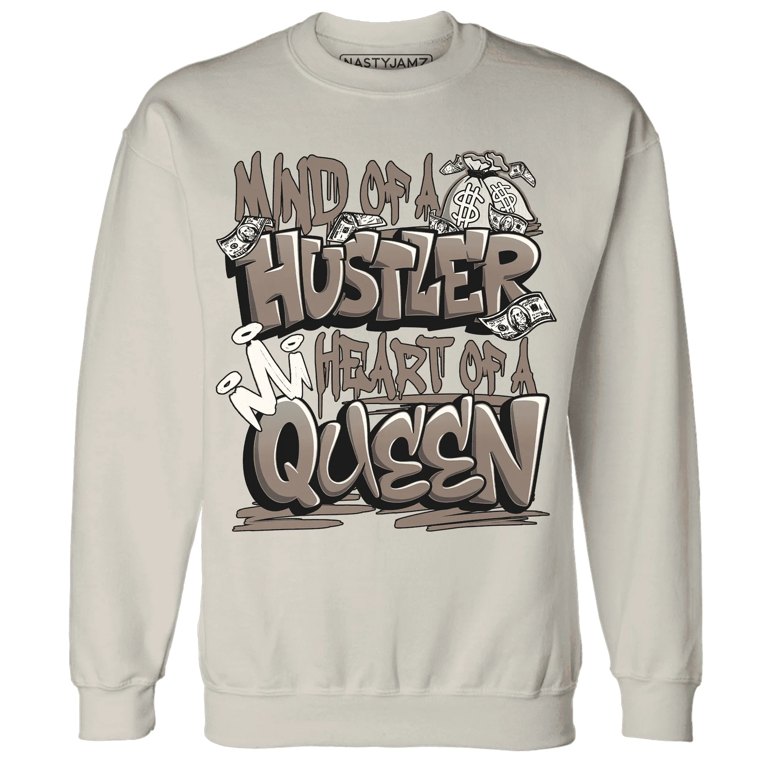 NastyJamz-Low-Mocha-1s-Sweatshirt-Match-Hustler-Heart-Queen