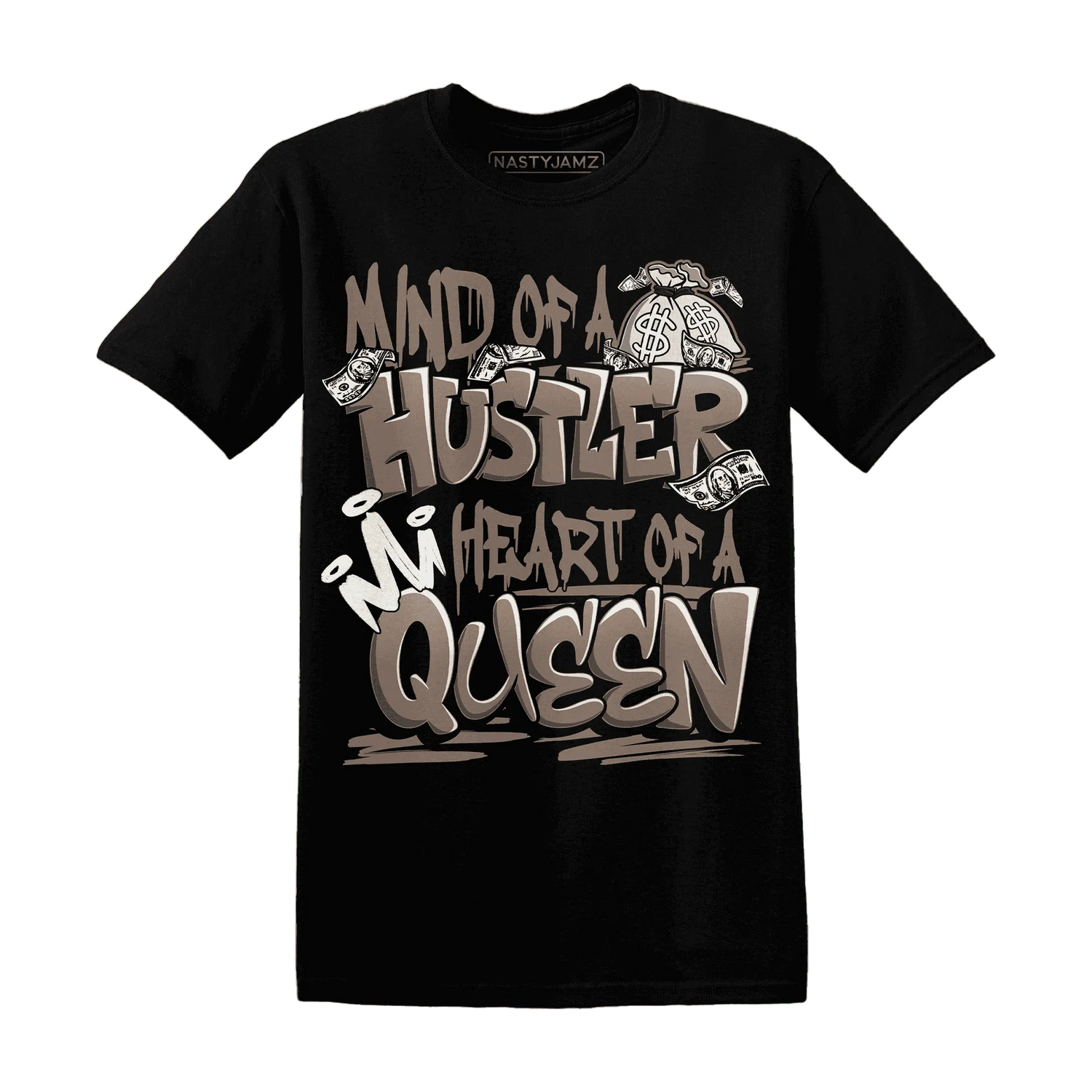 NastyJamz-Low-Mocha-1s-T-Shirt-Match-Hustler-Heart-Queen