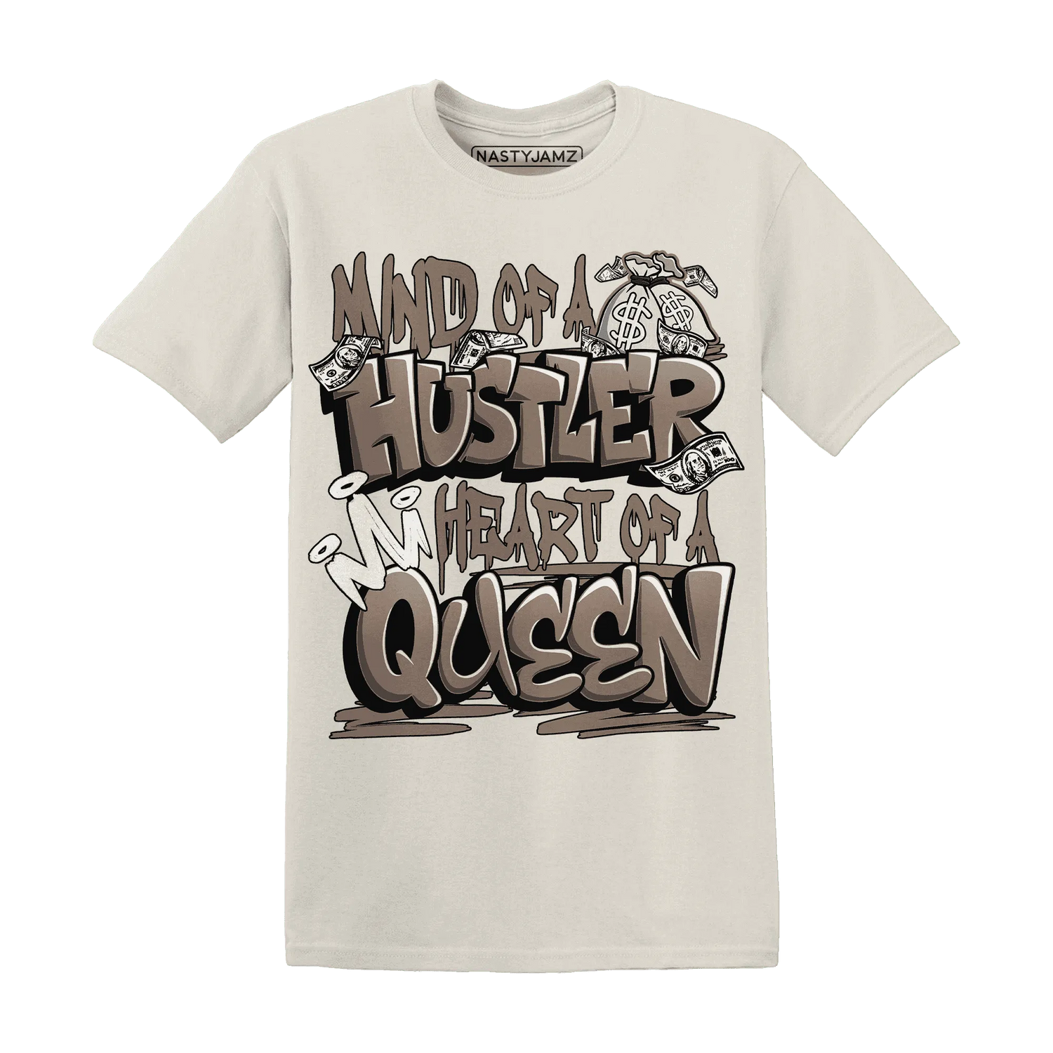 NastyJamz-Low-Mocha-1s-T-Shirt-Match-Hustler-Heart-Queen