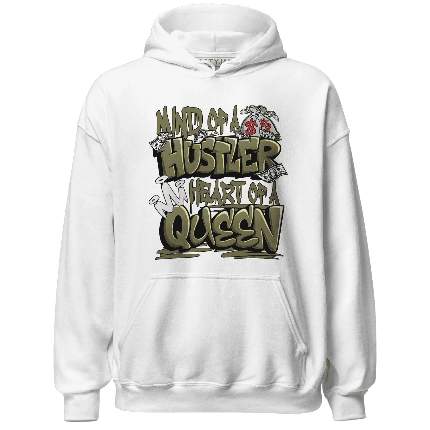 NastyJamz-Medium-Olive-1s-Hoodie-Match-Hustler-Heart-Queen