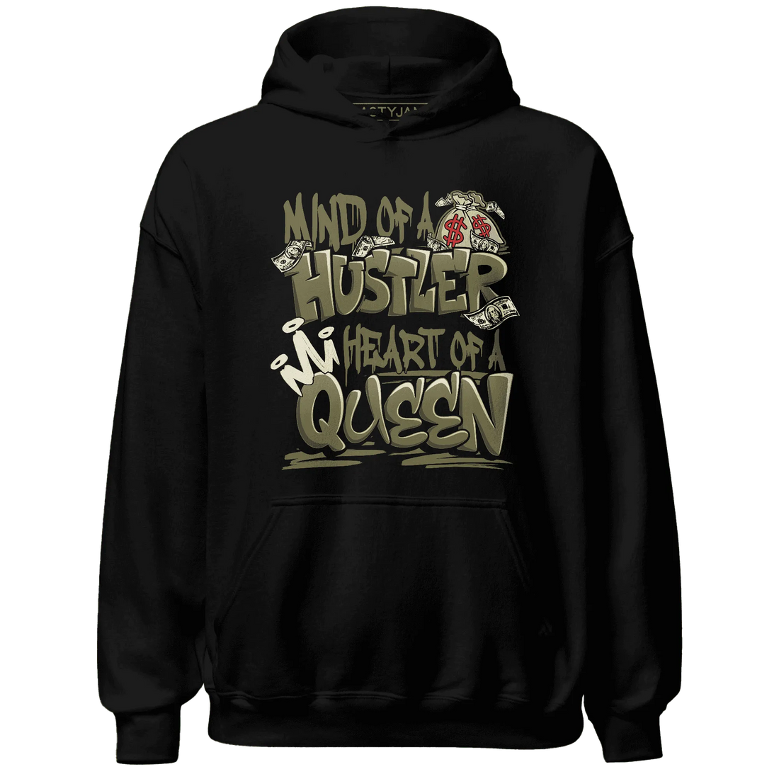 NastyJamz-Medium-Olive-1s-Hoodie-Match-Hustler-Heart-Queen