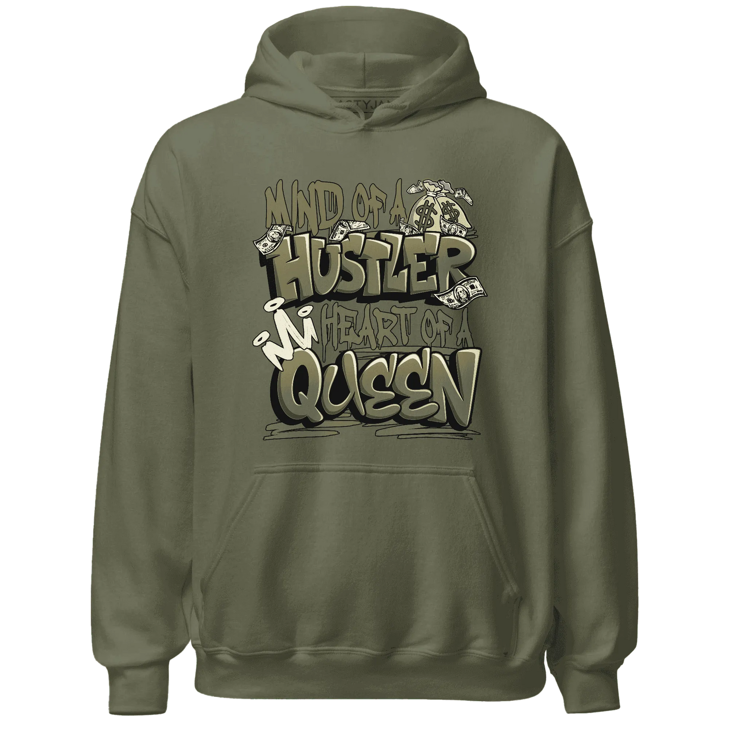 NastyJamz-Medium-Olive-1s-Hoodie-Match-Hustler-Heart-Queen