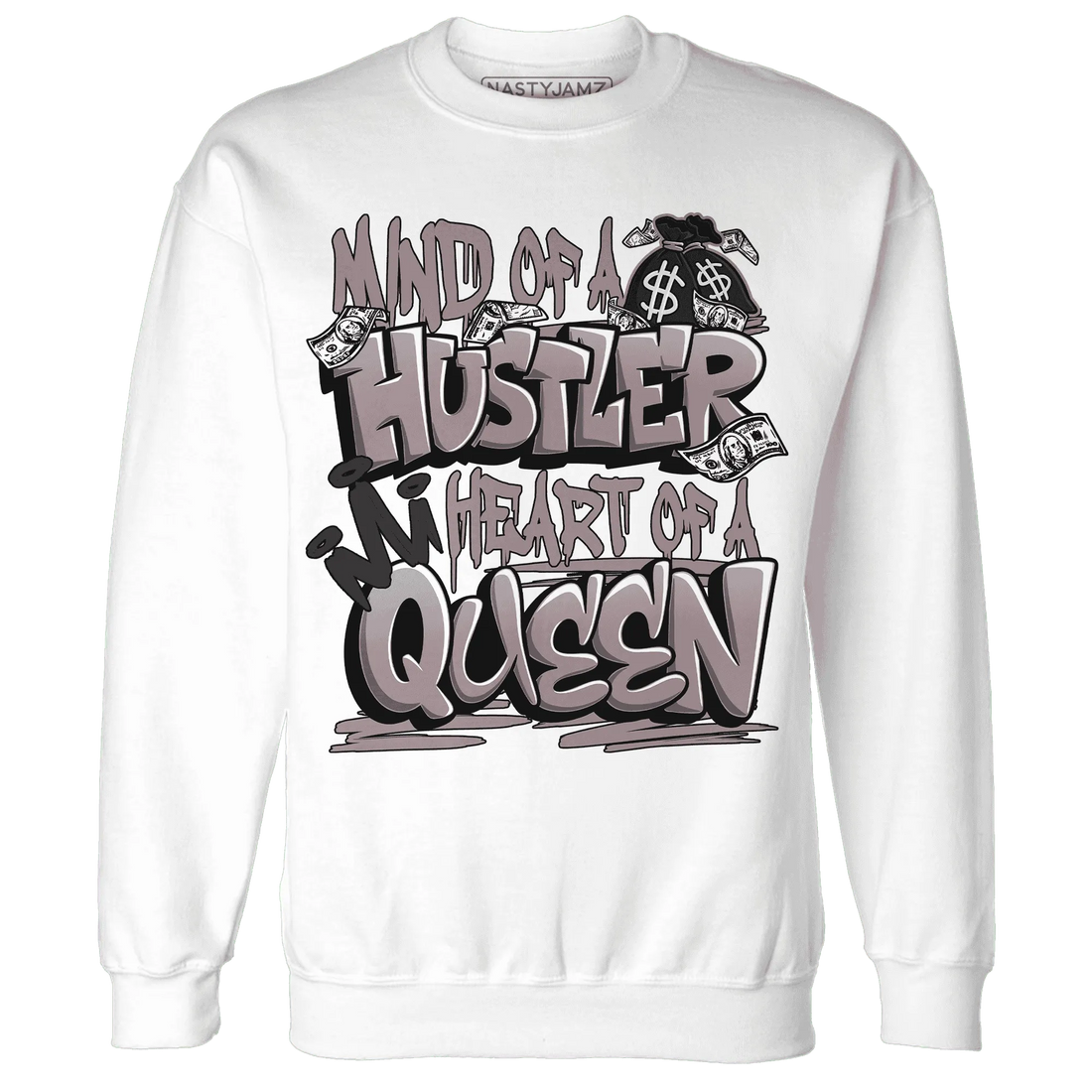 NastyJamz-Black-Violet-Ore-3s-Sweatshirt-Match-Hustler-Heart-Queen