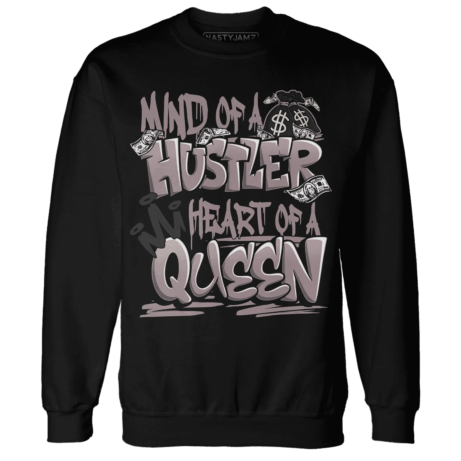 NastyJamz-Black-Violet-Ore-3s-Sweatshirt-Match-Hustler-Heart-Queen