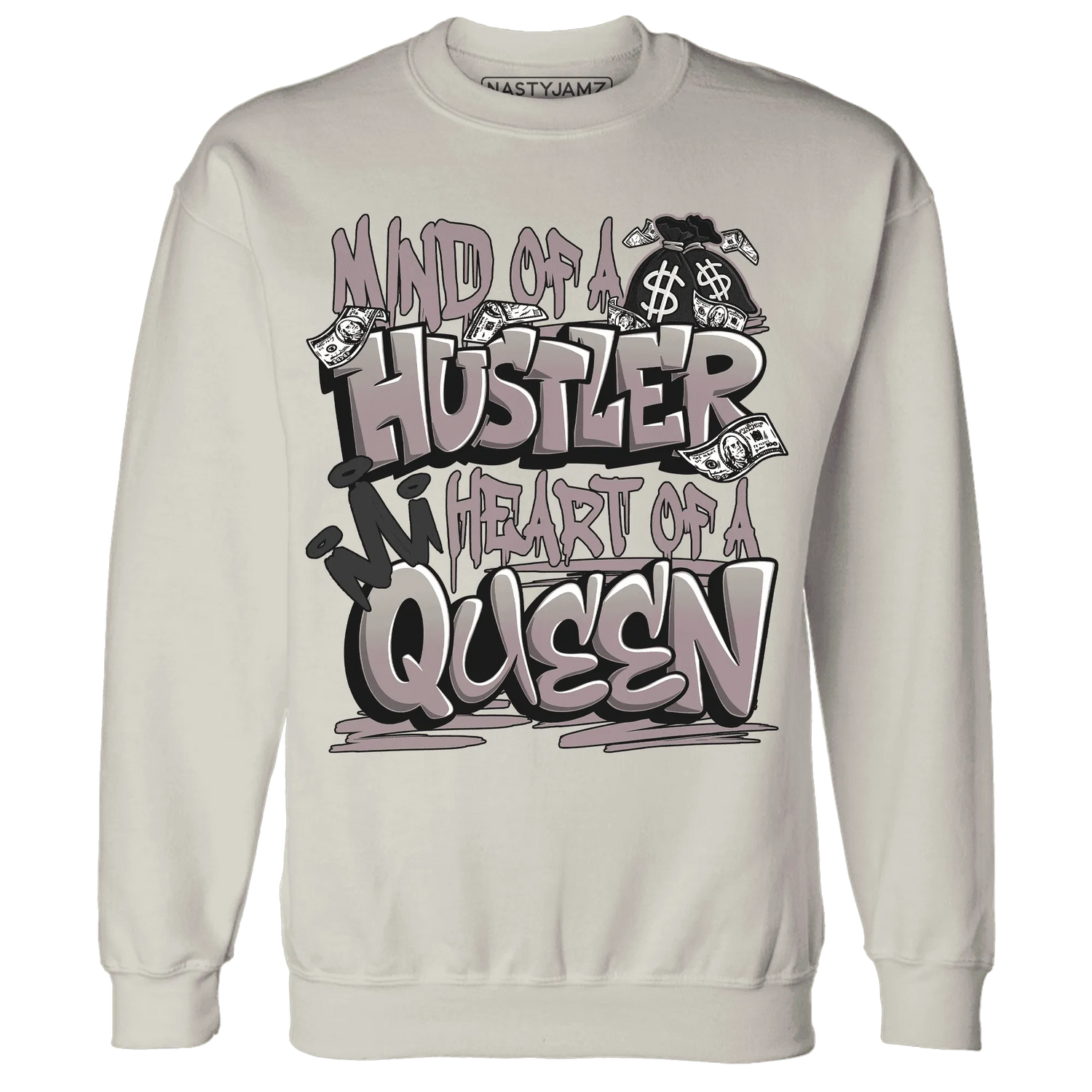 NastyJamz-Black-Violet-Ore-3s-Sweatshirt-Match-Hustler-Heart-Queen