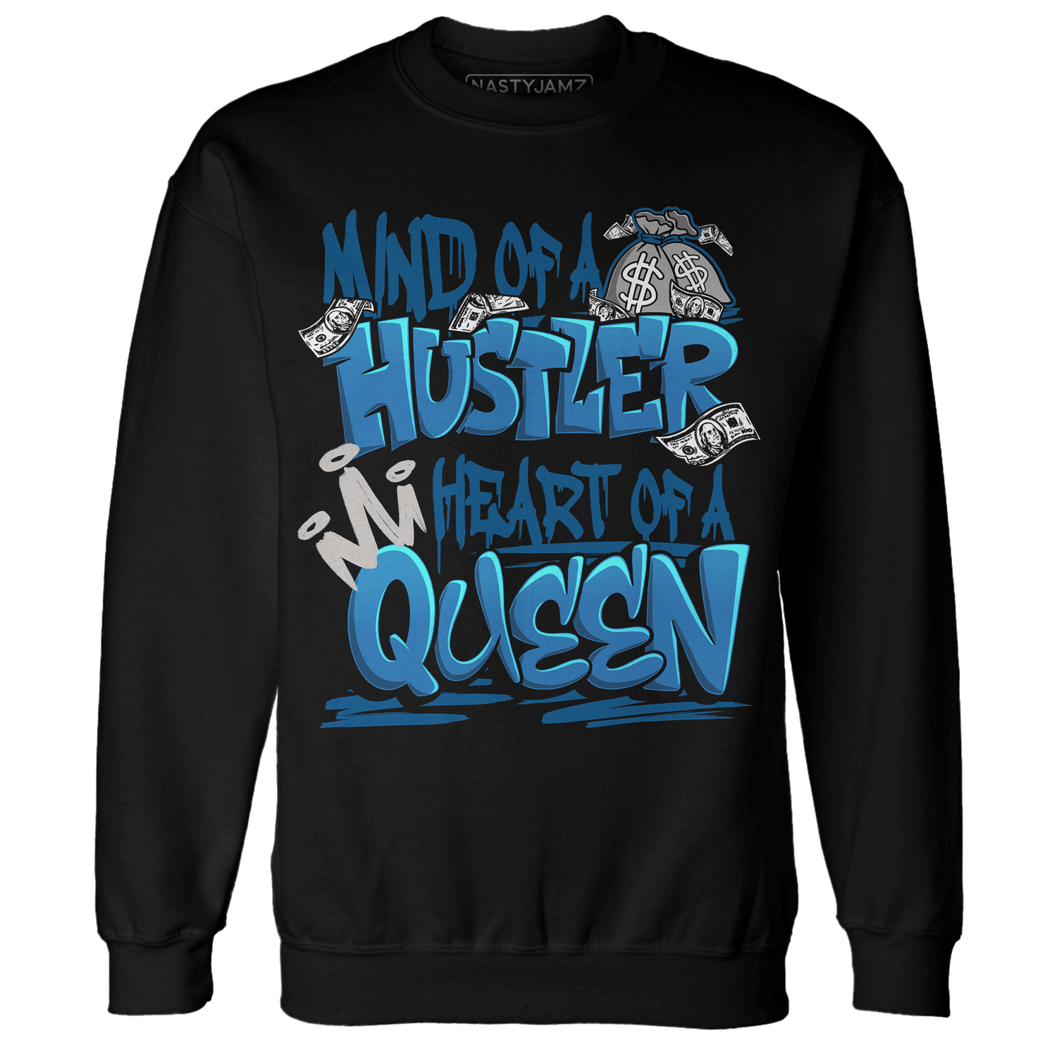 Industrial Blue 4s Sweatshirt Match Hustler Heart Queen - NastyJamz