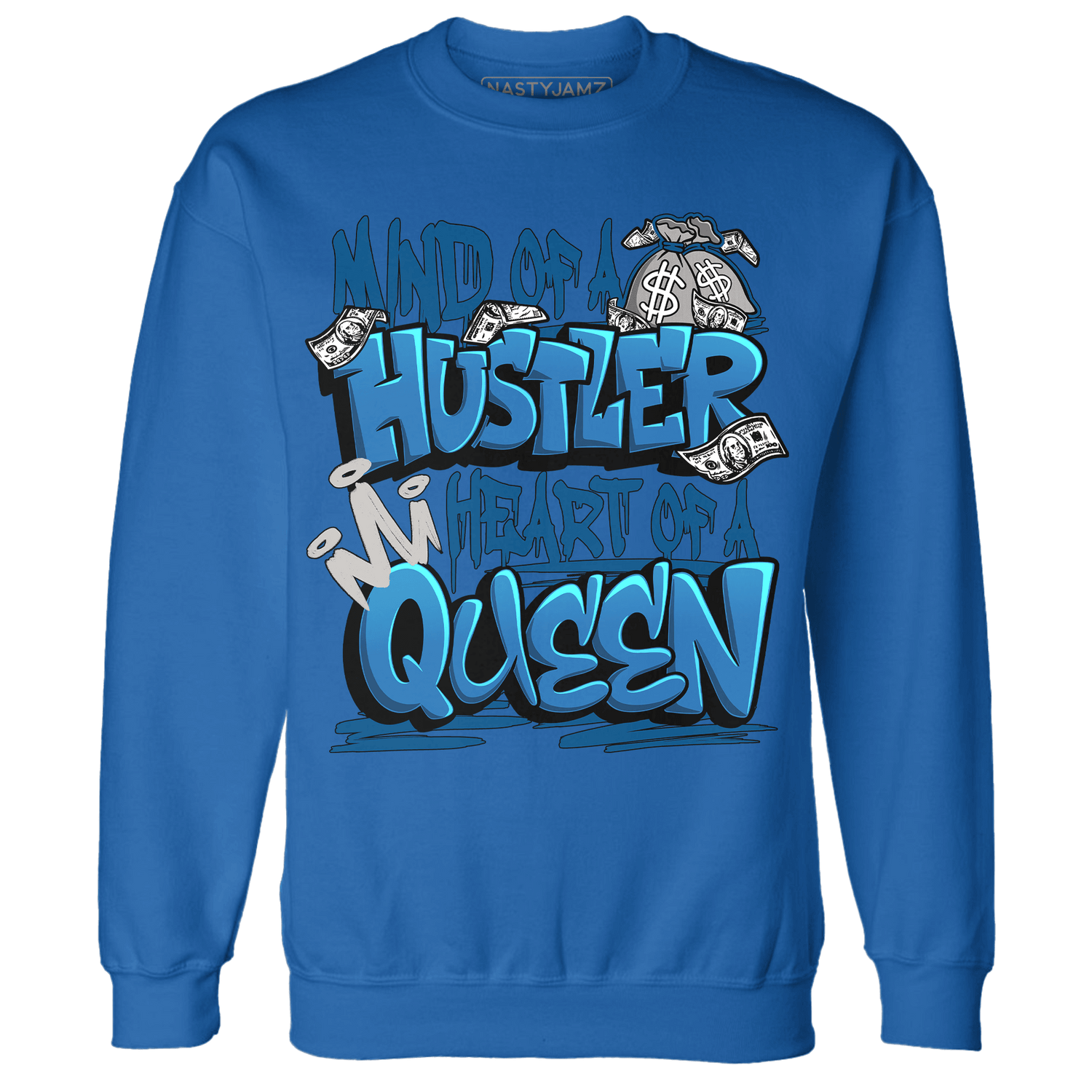 Industrial Blue 4s Sweatshirt Match Hustler Heart Queen - NastyJamz