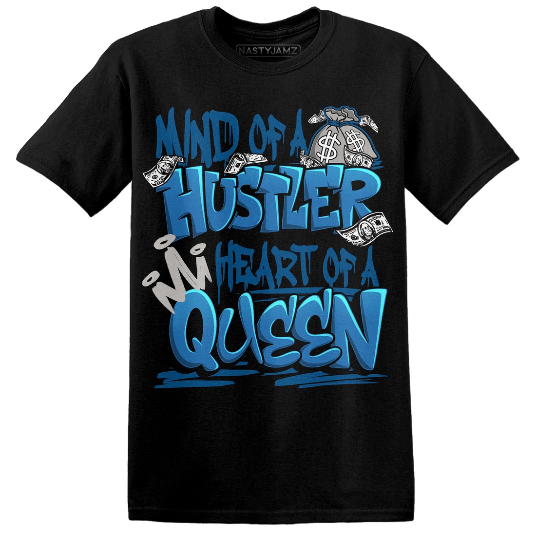 Industrial Blue 4s T Shirt Match Hustler Heart Queen - NastyJamz