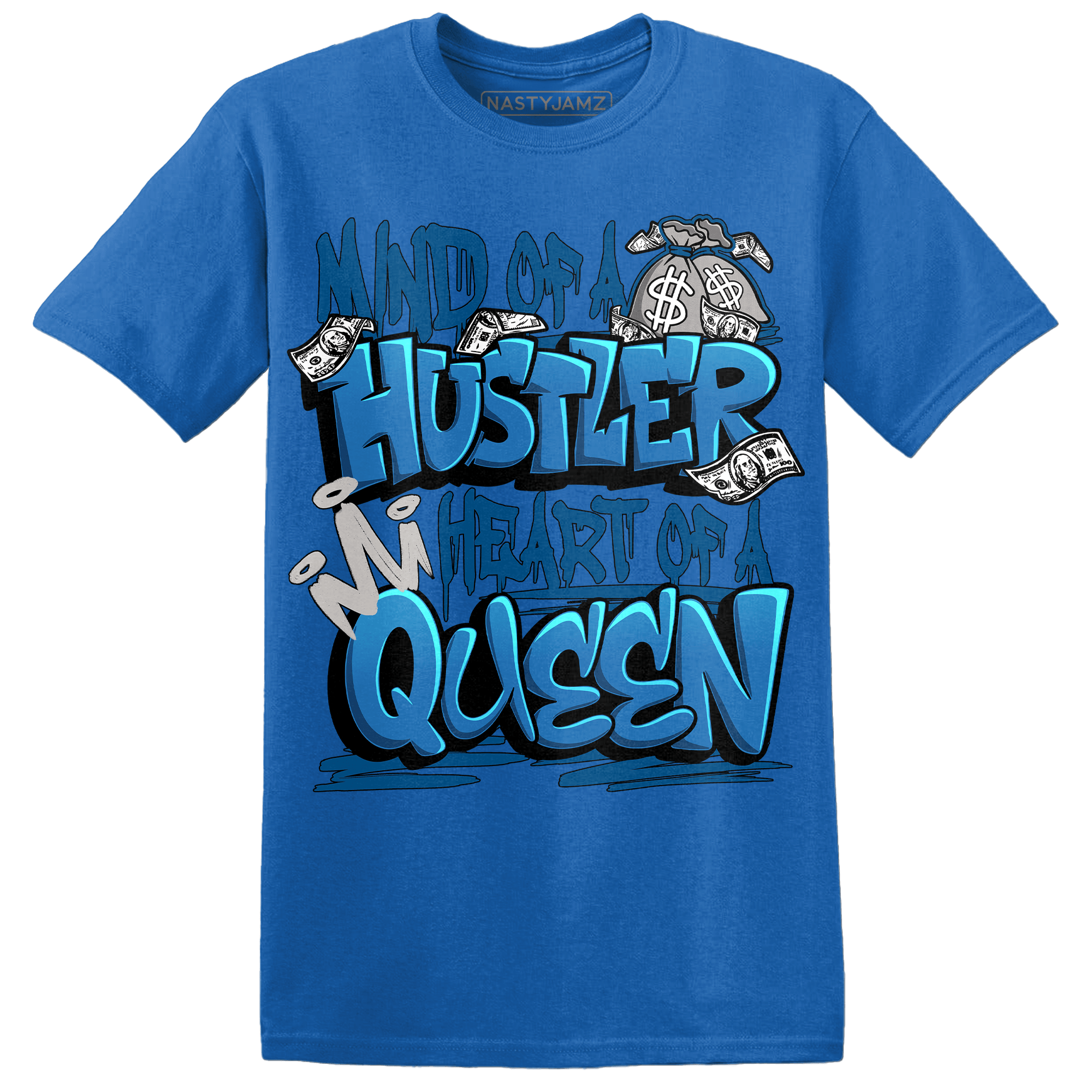 Industrial Blue 4s T Shirt Match Hustler Heart Queen - NastyJamz