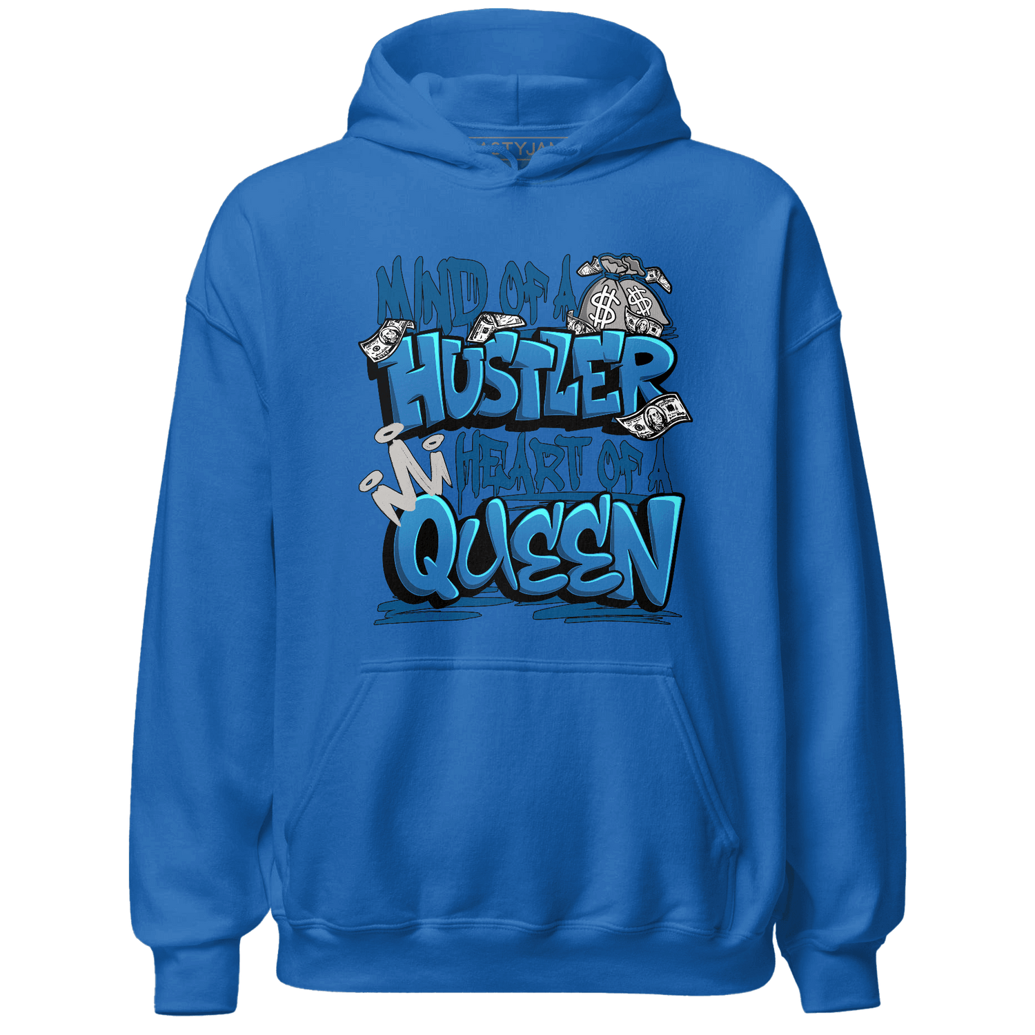 Industrial Blue 4s Hoodie Match Hustler Heart Queen - NastyJamz