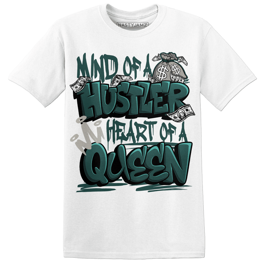 Oxidized Green 4s T Shirt Match Hustler Heart Queen - NastyJamz