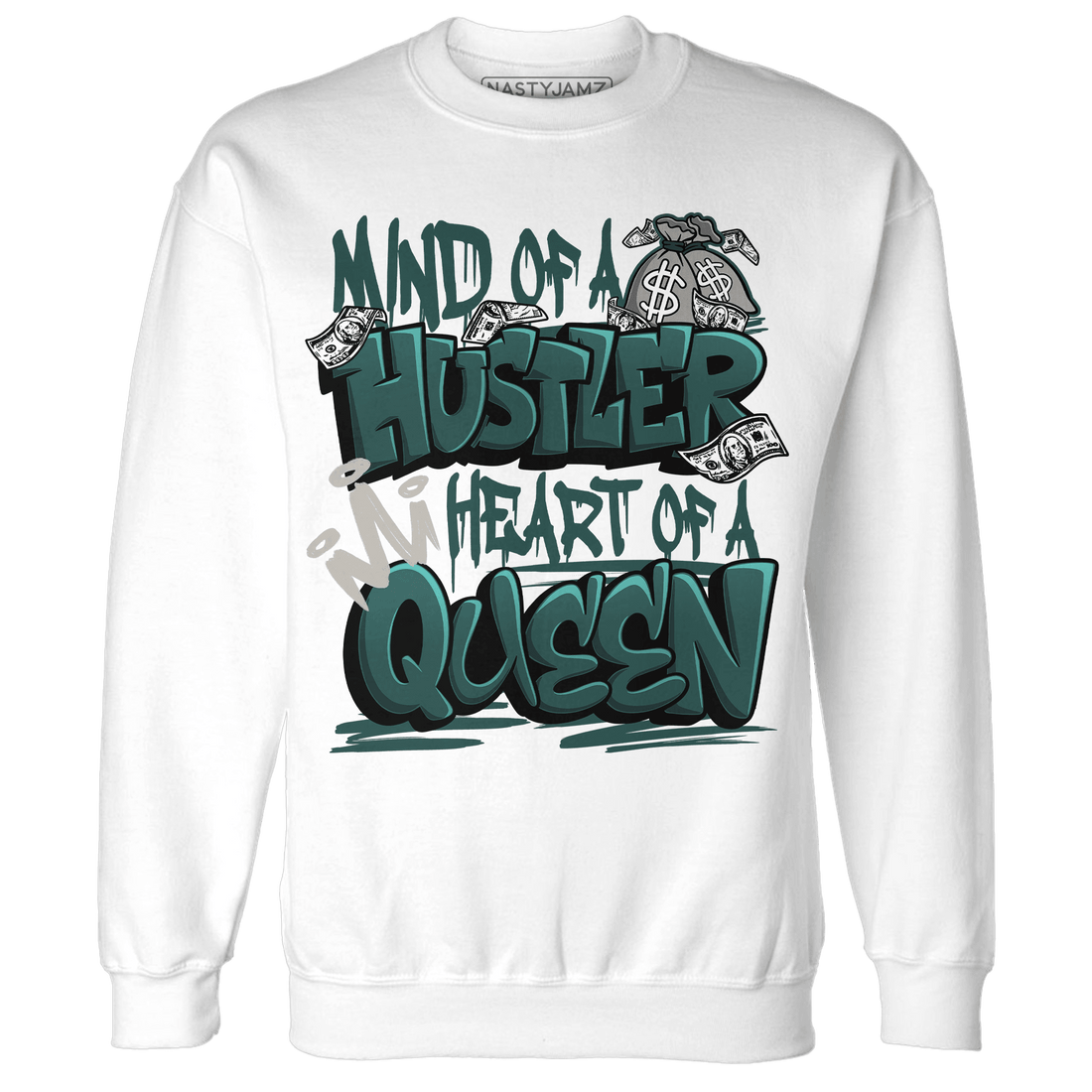 Oxidized Green 4s Sweatshirt Match Hustler Heart Queen - NastyJamz