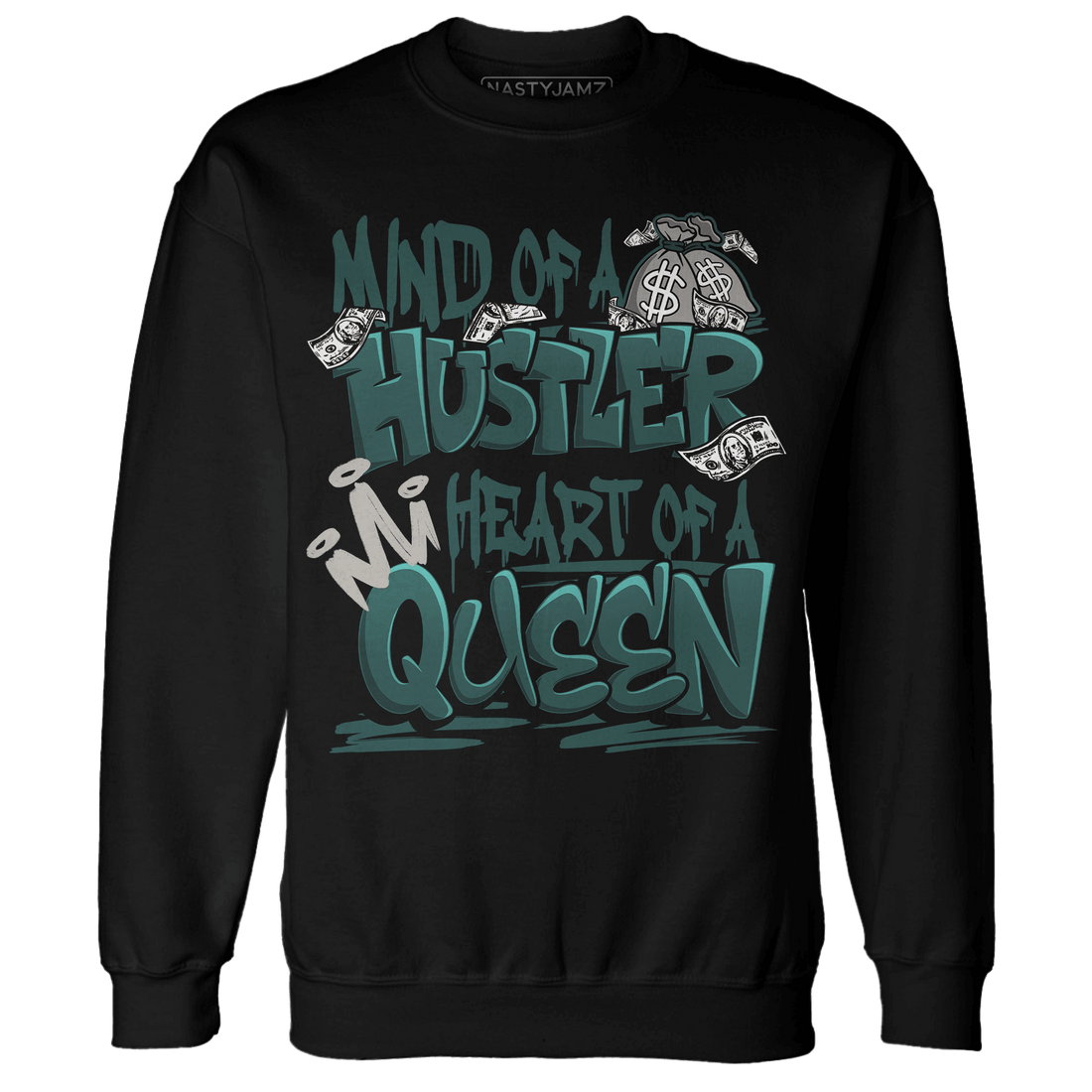 Oxidized Green 4s Sweatshirt Match Hustler Heart Queen - NastyJamz