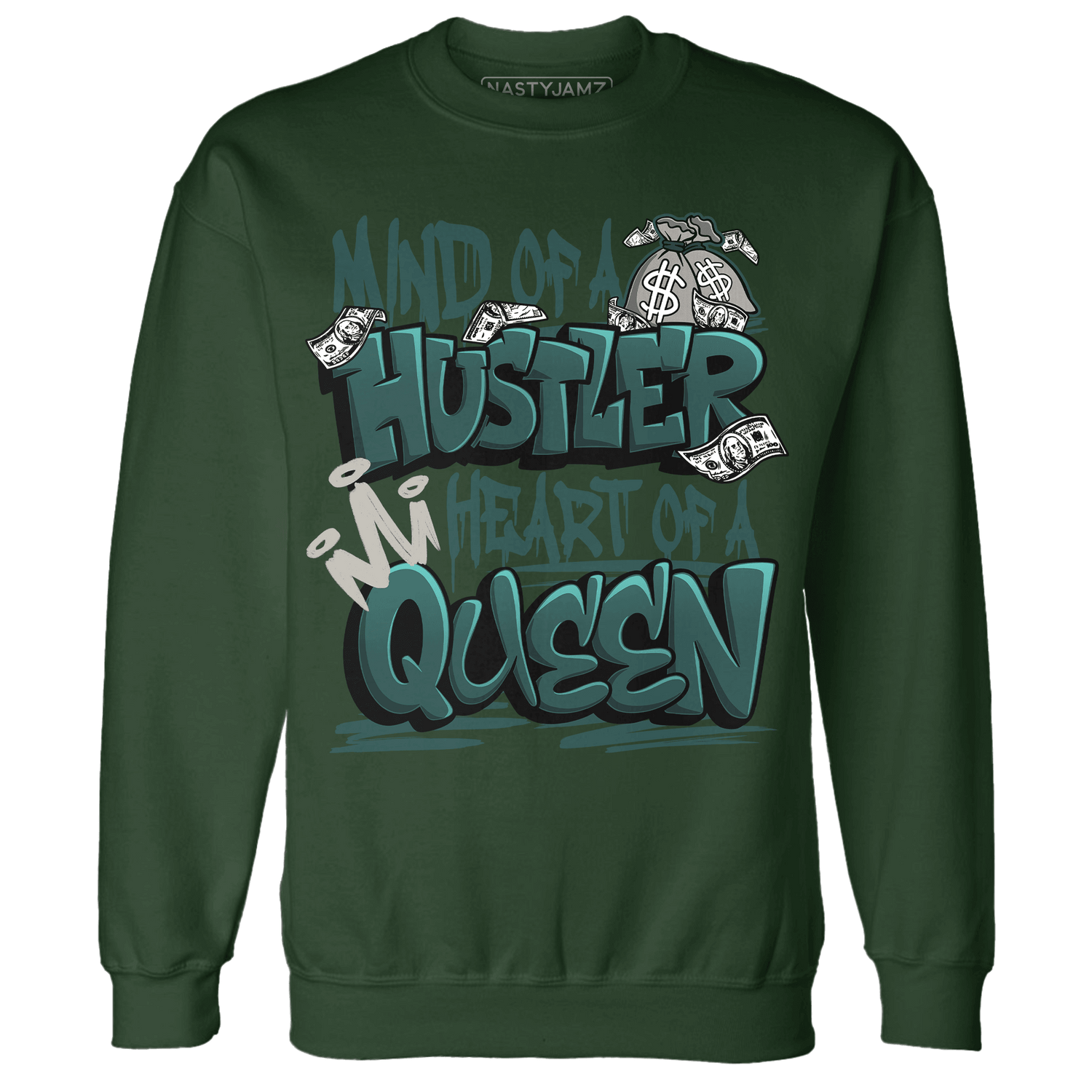 Oxidized Green 4s Sweatshirt Match Hustler Heart Queen - NastyJamz