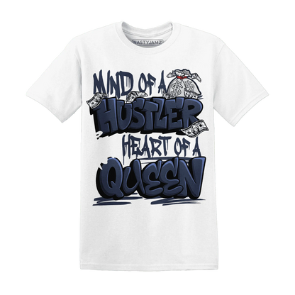 White-Navy-6s-T-Shirt-Match-Hustler-Heart-Queen