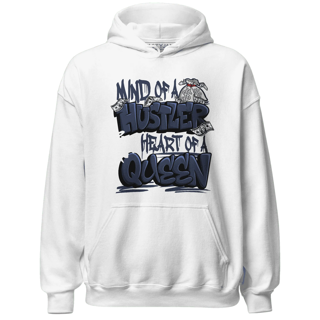 White-Navy-6s-Hoodie-Match-Hustler-Heart-Queen