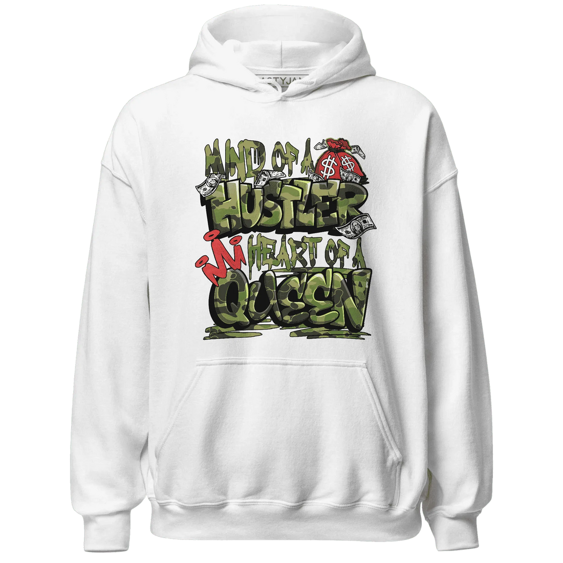 AM-90-Dark-Sage-Solar-Red-NastyJamz-Hoodie-Match-Hustler-Heart-Queen