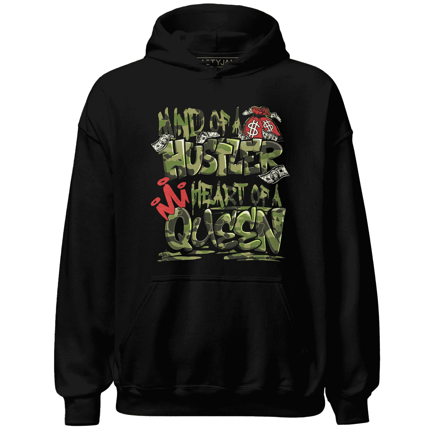 AM-90-Dark-Sage-Solar-Red-NastyJamz-Hoodie-Match-Hustler-Heart-Queen