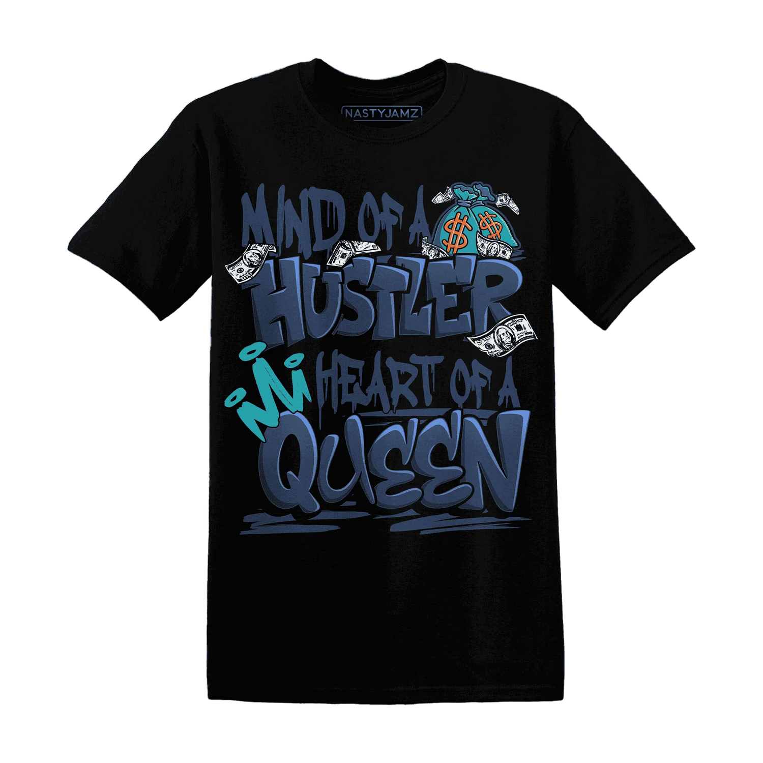 NastyJamz-AM-Plus-Drift-Midnight-Navy-Total-Orange-Dusty-Cactus-T-Shirt-Match-Hustler-Heart-Queen