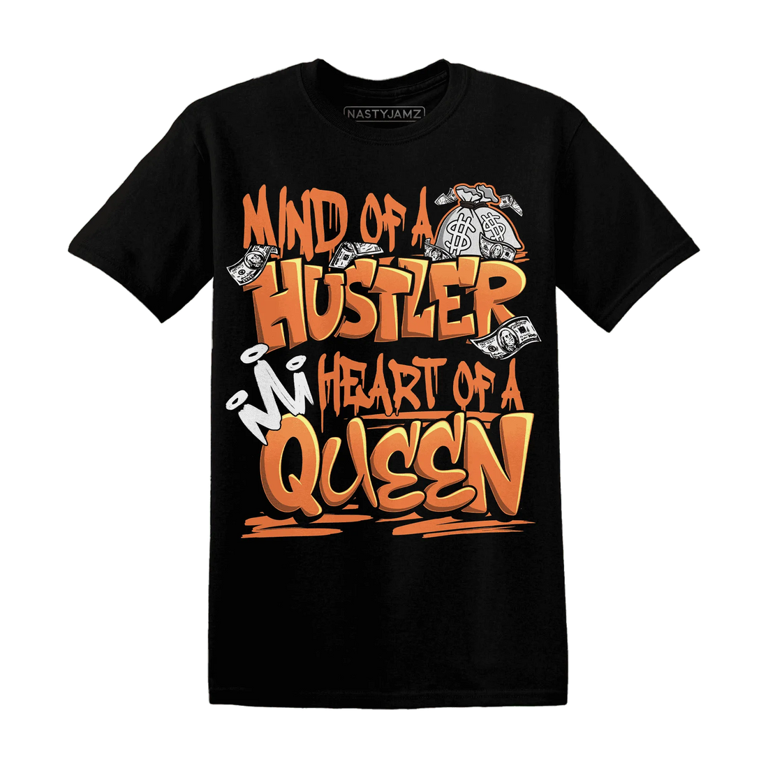 NastyJamz-AM-TW-White-Orange-T-Shirt-Match-Hustler-Heart-Queen