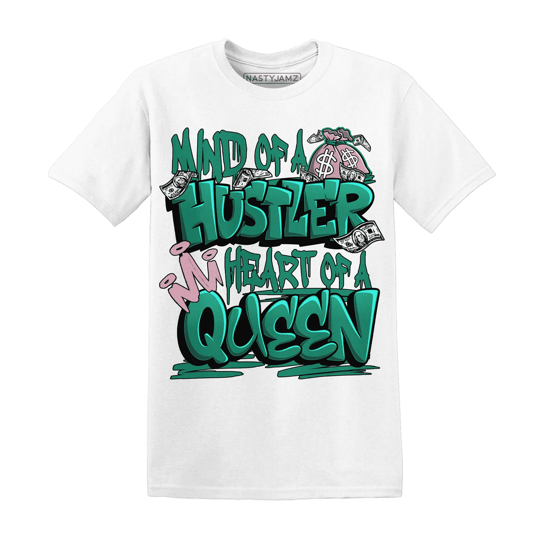 NastyJamz-Dunk-Pink-Malachite-Medium-Soft-Low-Sail-T-Shirt-Match-Hustler-Heart-Queen