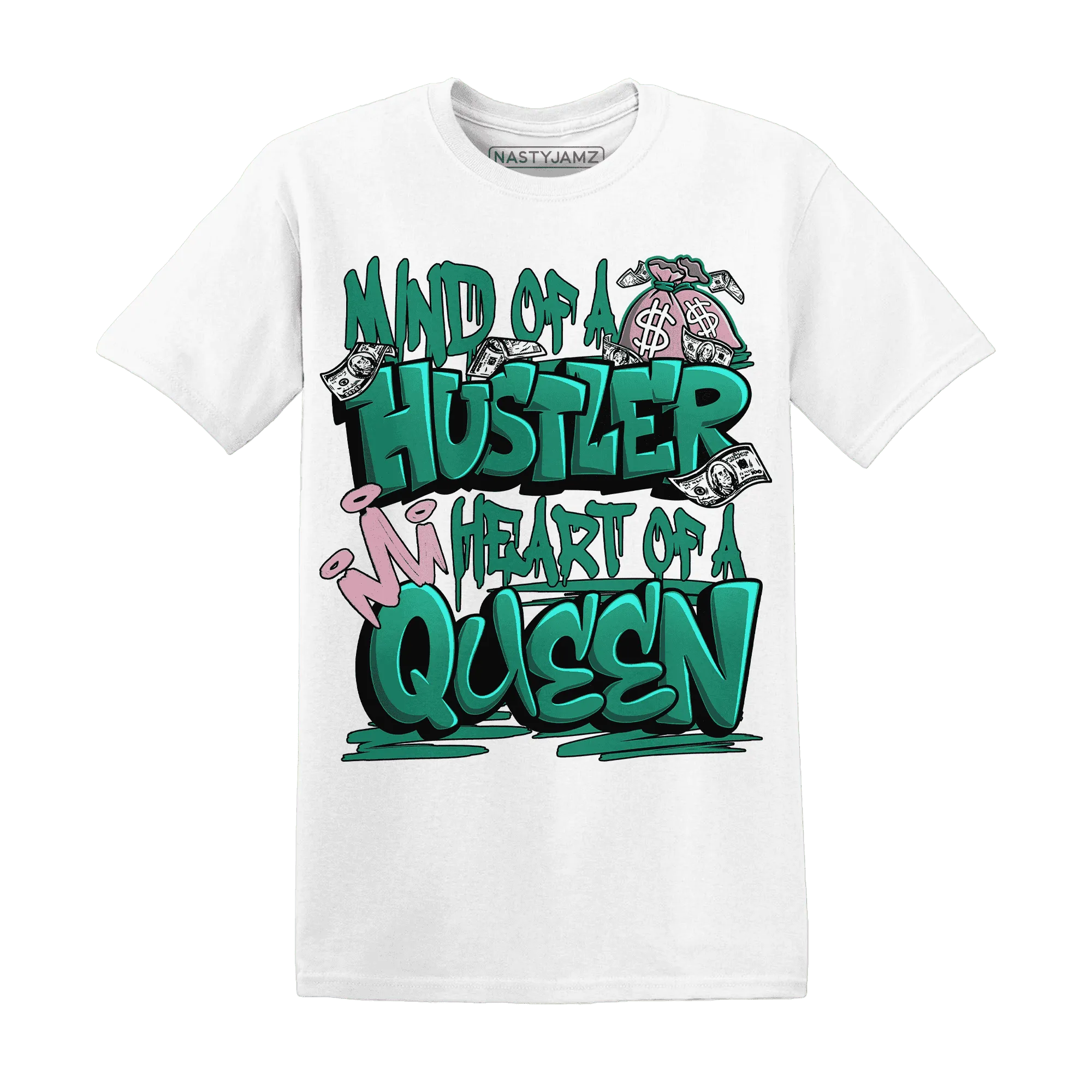 NastyJamz-Dunk-Pink-Malachite-Medium-Soft-Low-Sail-T-Shirt-Match-Hustler-Heart-Queen