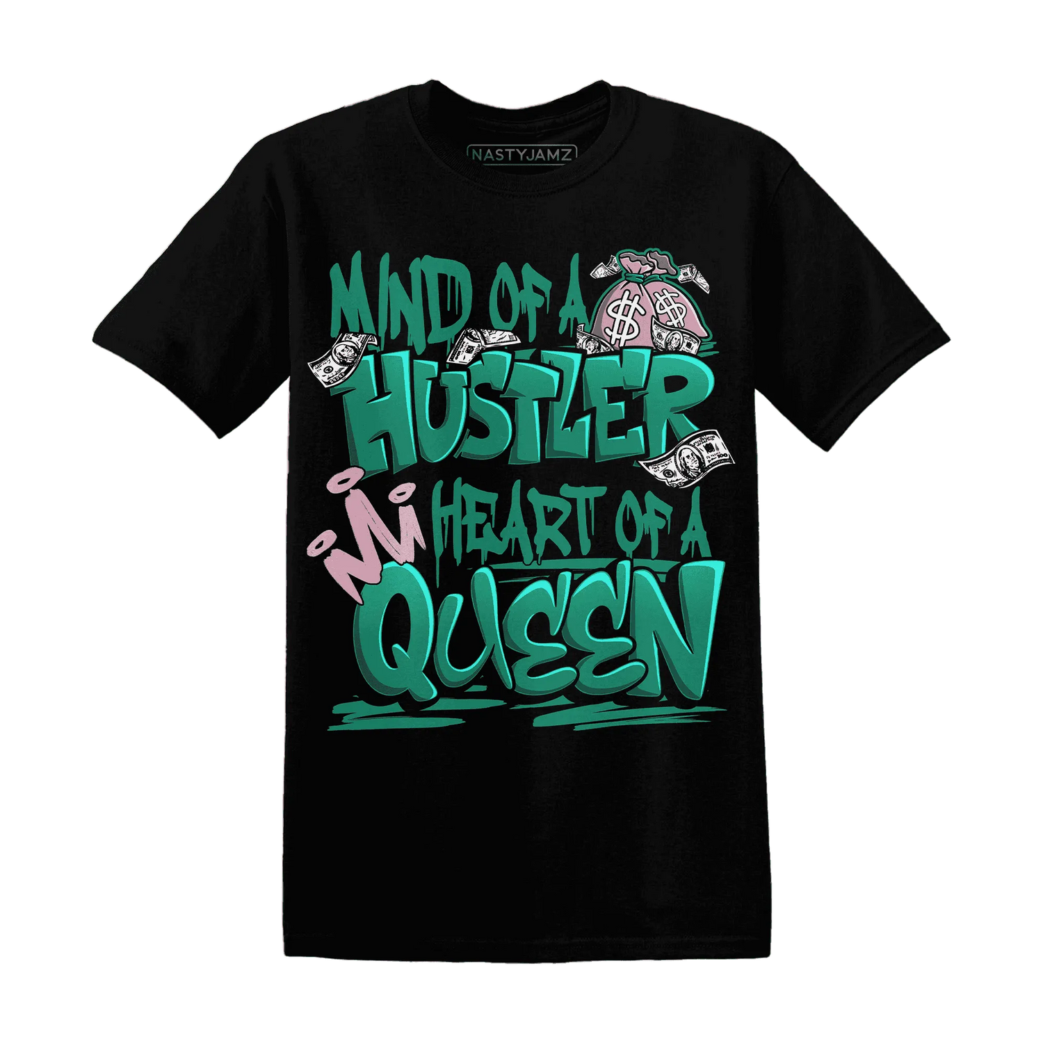 NastyJamz-Dunk-Pink-Malachite-Medium-Soft-Low-Sail-T-Shirt-Match-Hustler-Heart-Queen