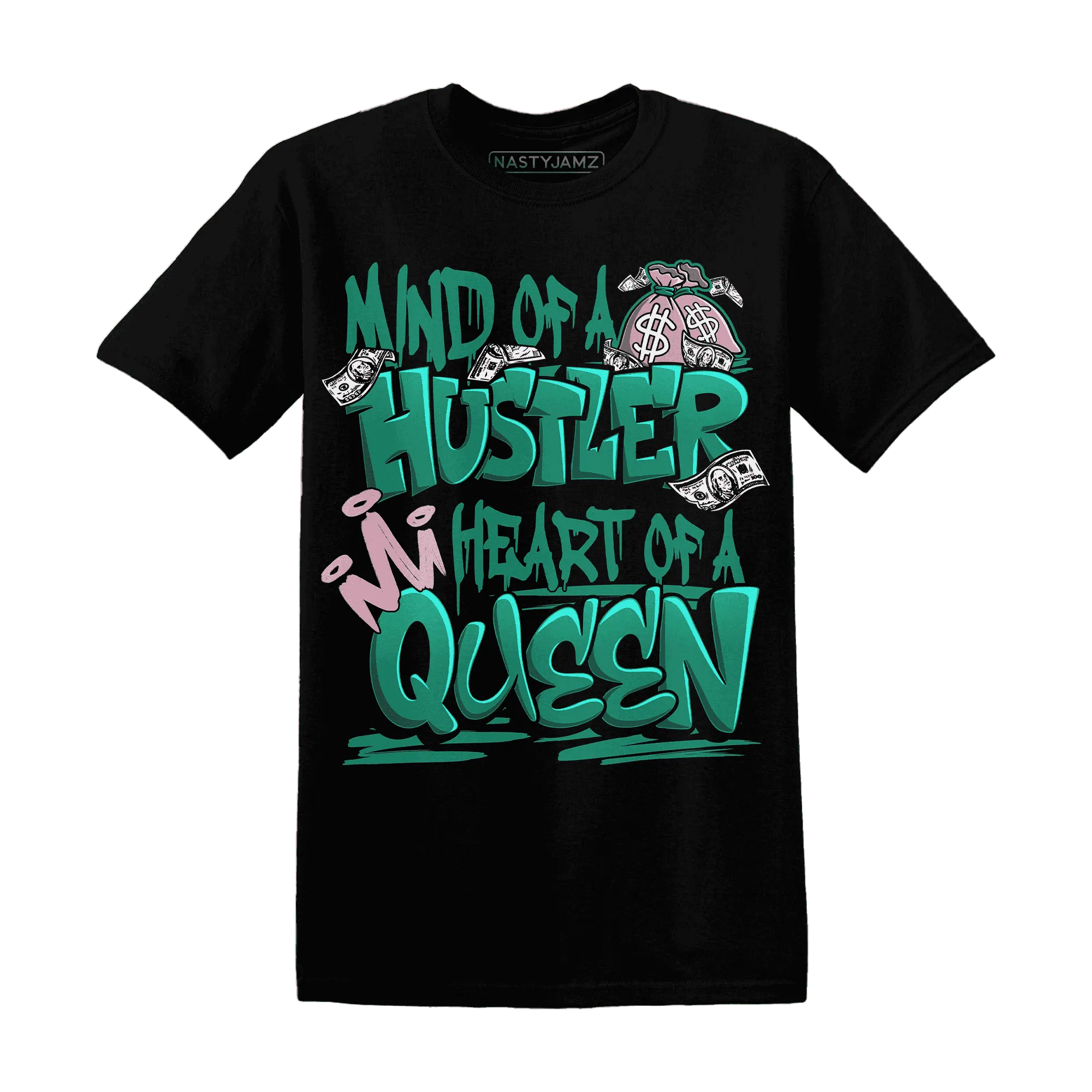 NastyJamz-Dunk-Pink-Malachite-Medium-Soft-Low-Sail-T-Shirt-Match-Hustler-Heart-Queen