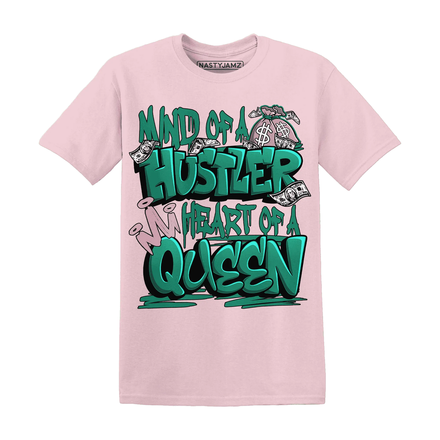 NastyJamz-Dunk-Pink-Malachite-Medium-Soft-Low-Sail-T-Shirt-Match-Hustler-Heart-Queen