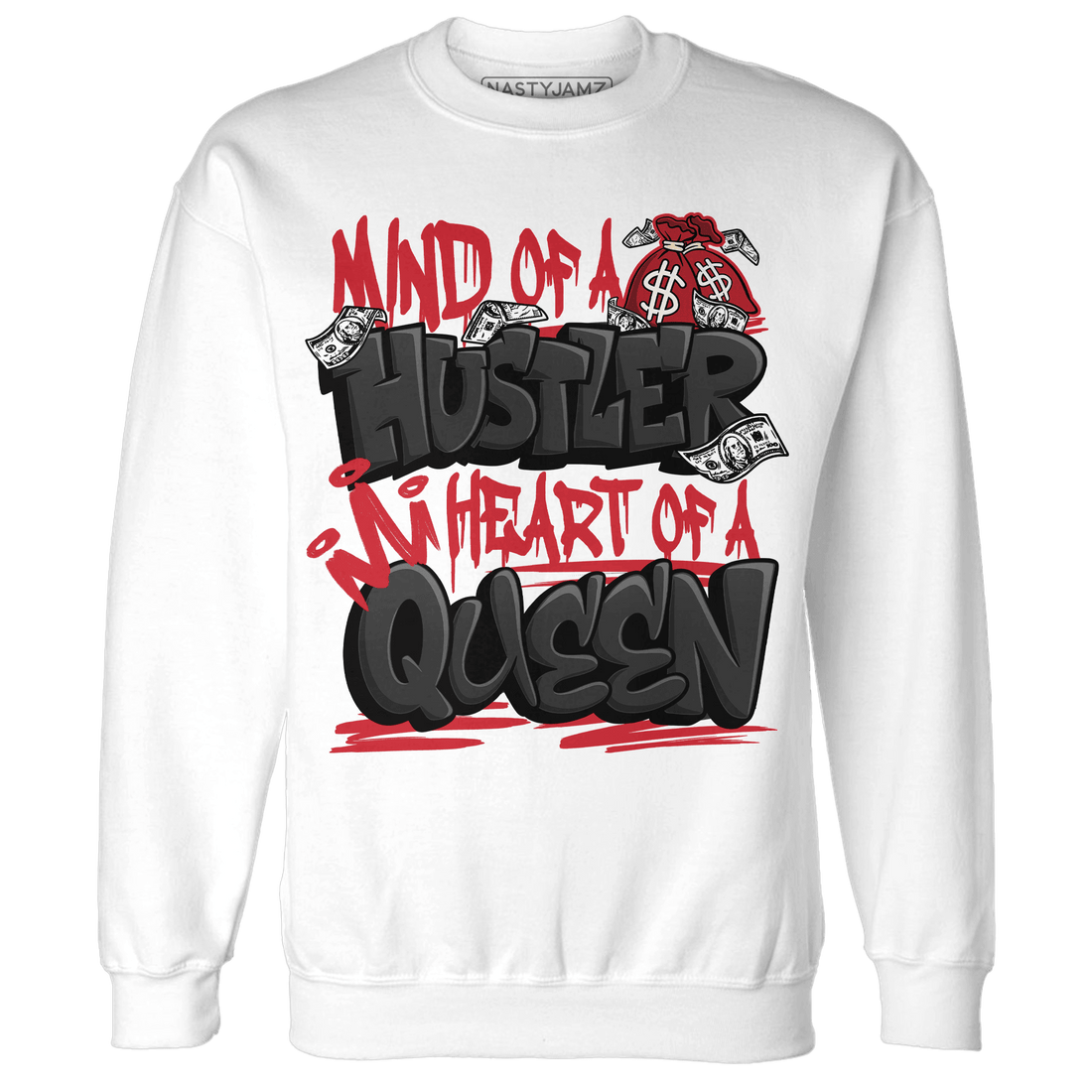 Jumman Jack Universityy Red Sweatshirt Match Hustler Heart Queen - NastyJamz