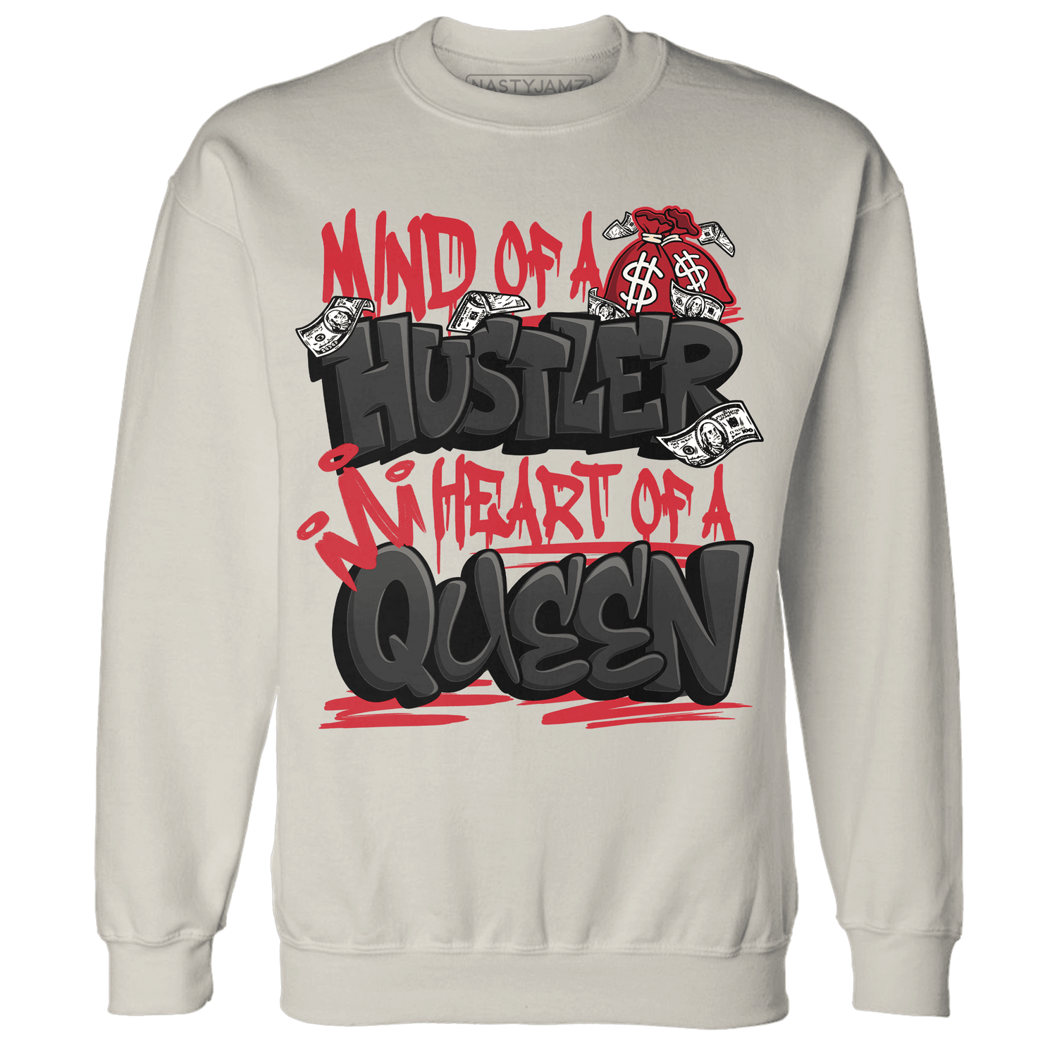 Jumman Jack Universityy Red Sweatshirt Match Hustler Heart Queen - NastyJamz