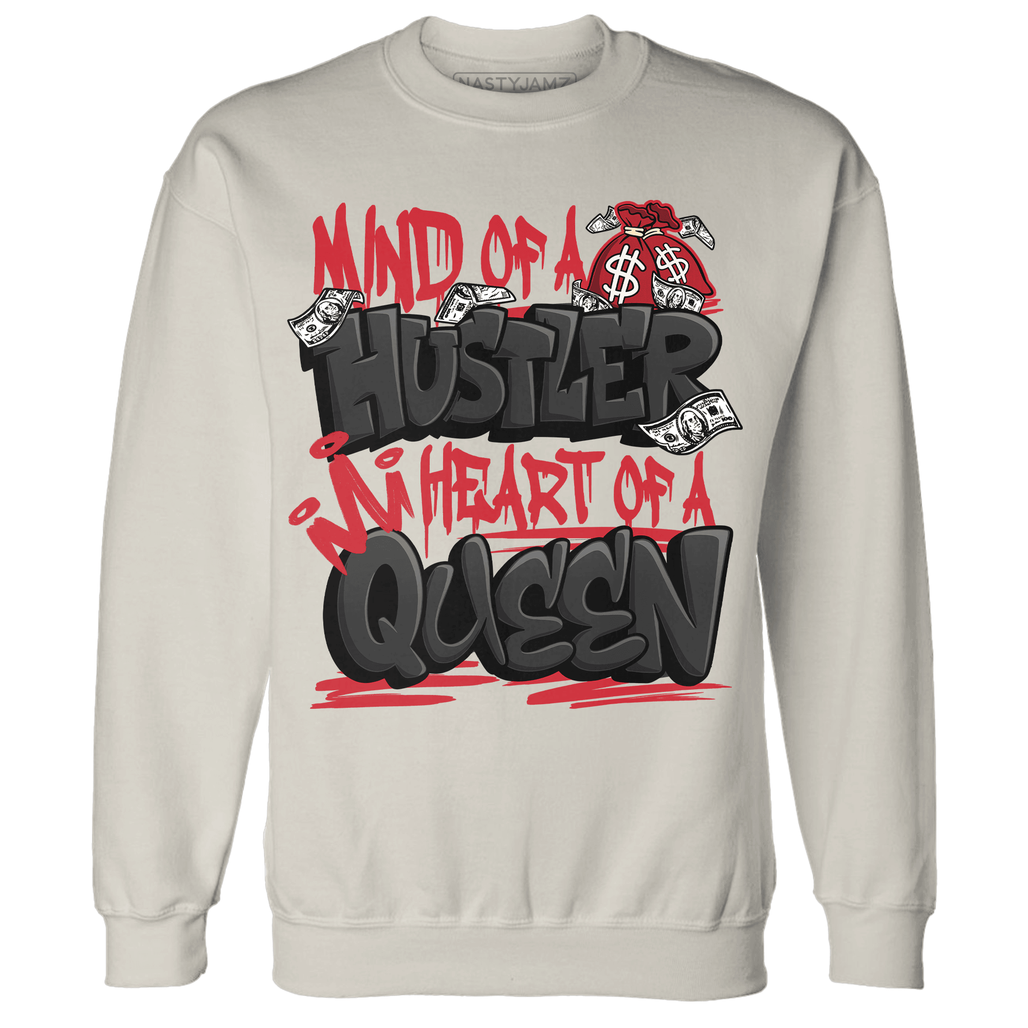 Jumman Jack Universityy Red Sweatshirt Match Hustler Heart Queen - NastyJamz