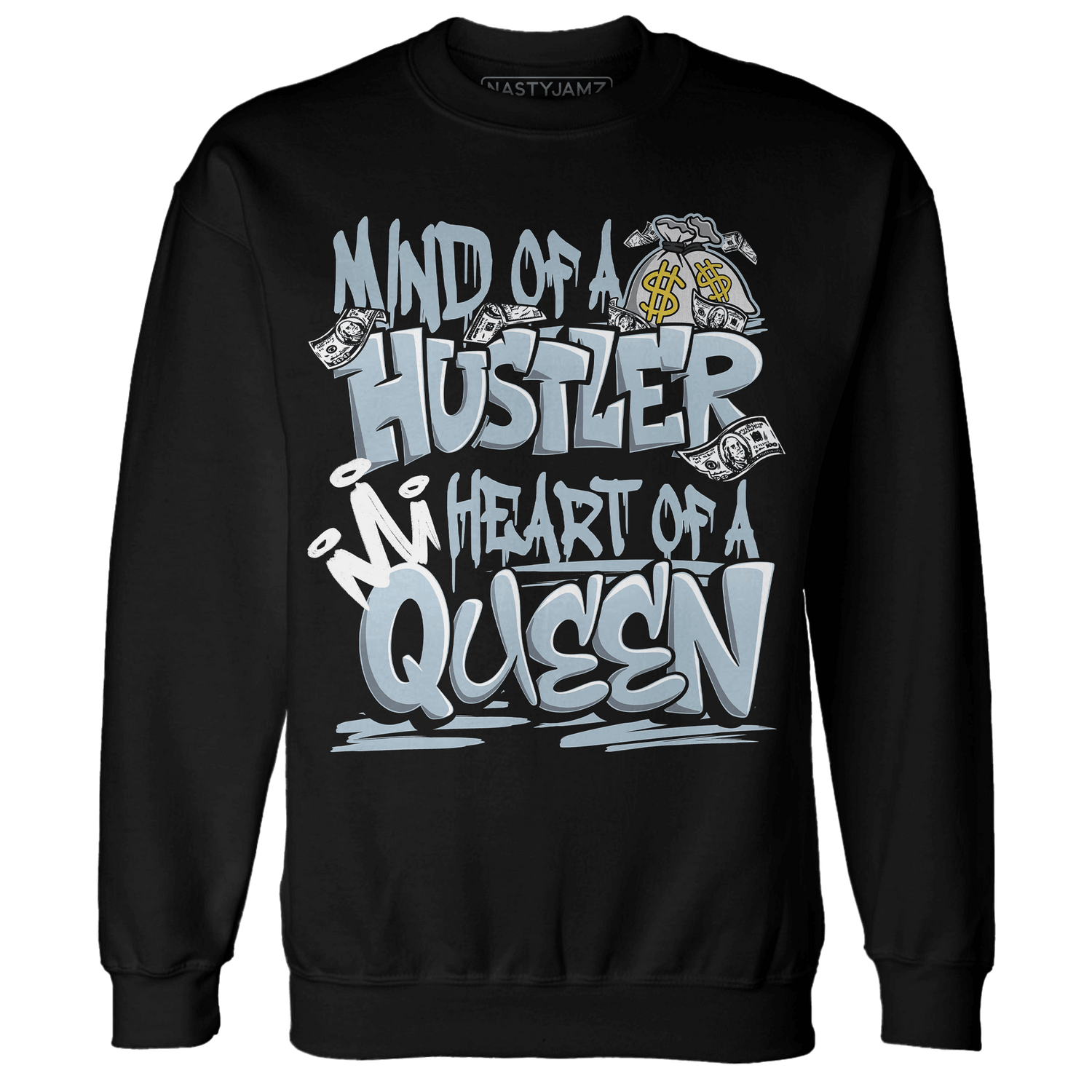 Blue Grey 13s Sweatshirt Match Hustler Heart Queen - NastyJamz