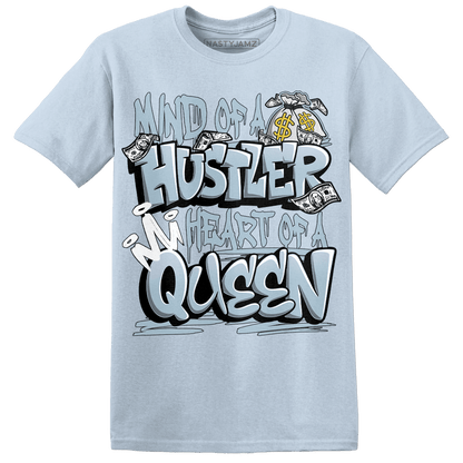 Blue Grey 13s T Shirt Match Hustler Heart Queen - NastyJamz