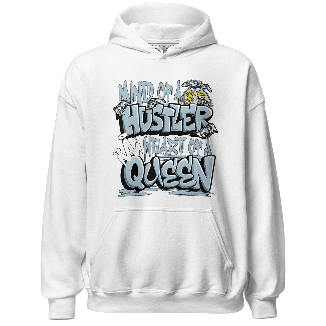 Blue Grey 13s Hoodie Match Hustler Heart Queen - NastyJamz