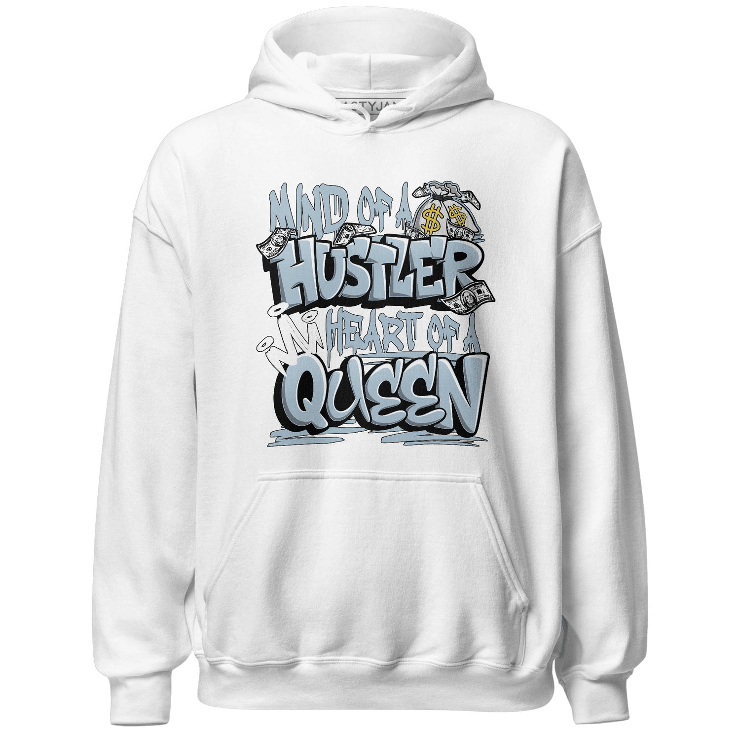 Blue Grey 13s Hoodie Match Hustler Heart Queen - NastyJamz