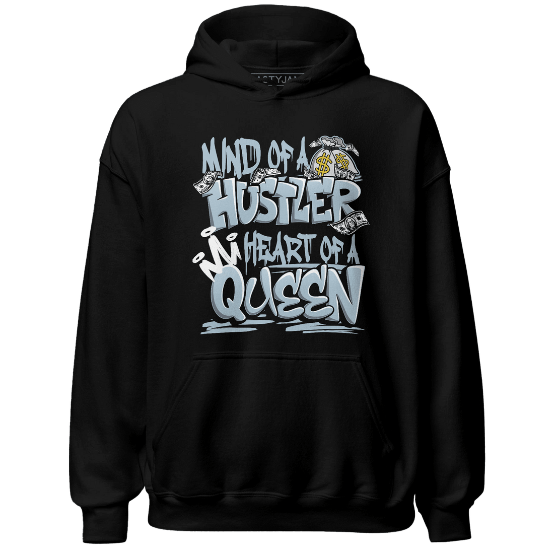 Blue Grey 13s Hoodie Match Hustler Heart Queen - NastyJamz