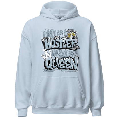 Blue Grey 13s Hoodie Match Hustler Heart Queen - NastyJamz