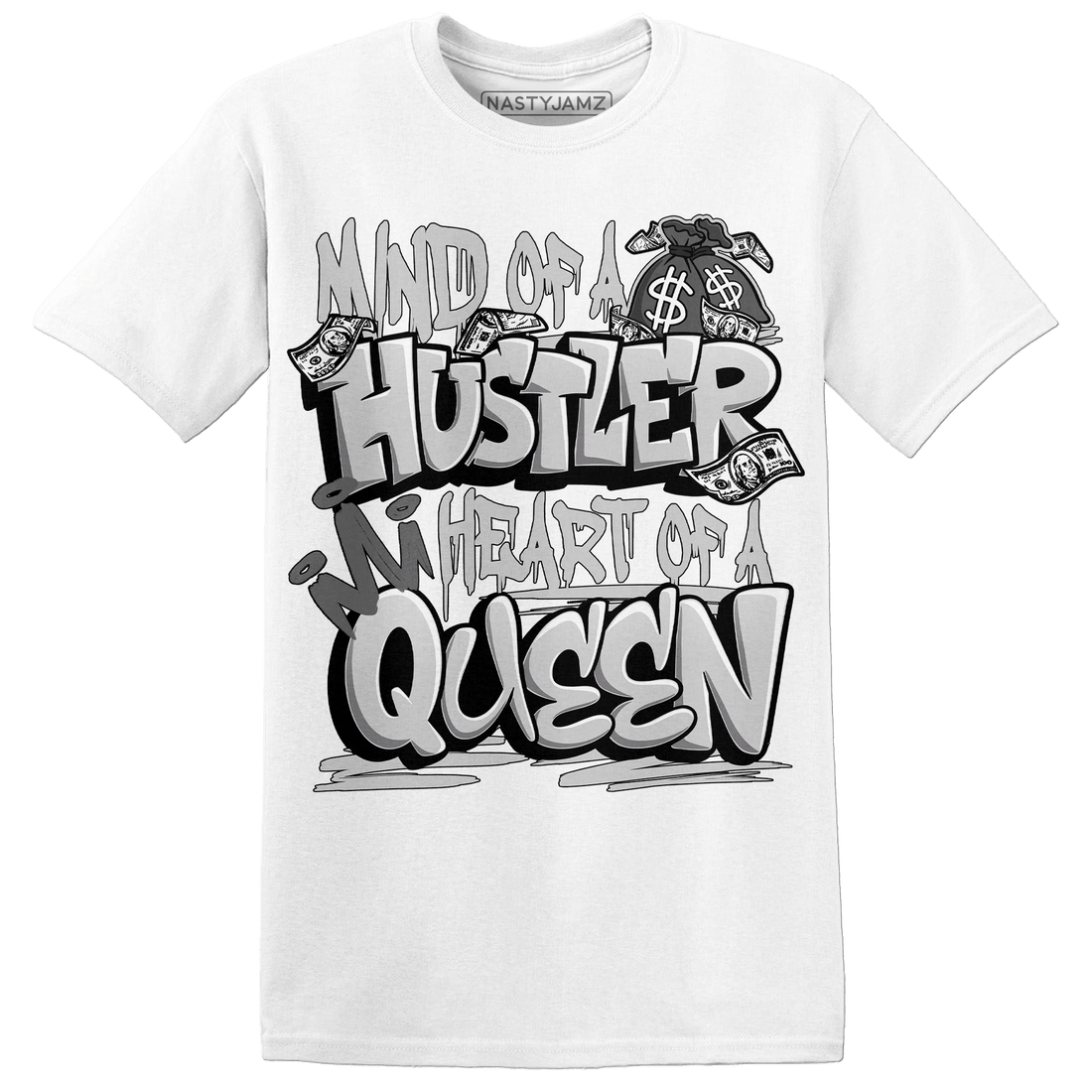 Retro High OG Black White 1s T Shirt Match Hustler Heart Queen - NastyJamz