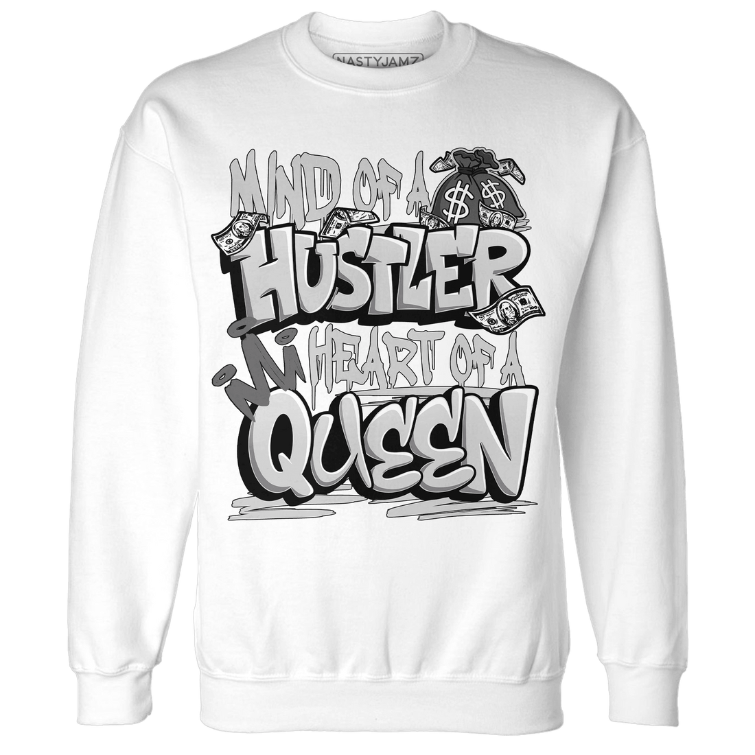 Retro High OG Black White 1s Sweatshirt Match Hustler Heart Queen - NastyJamz