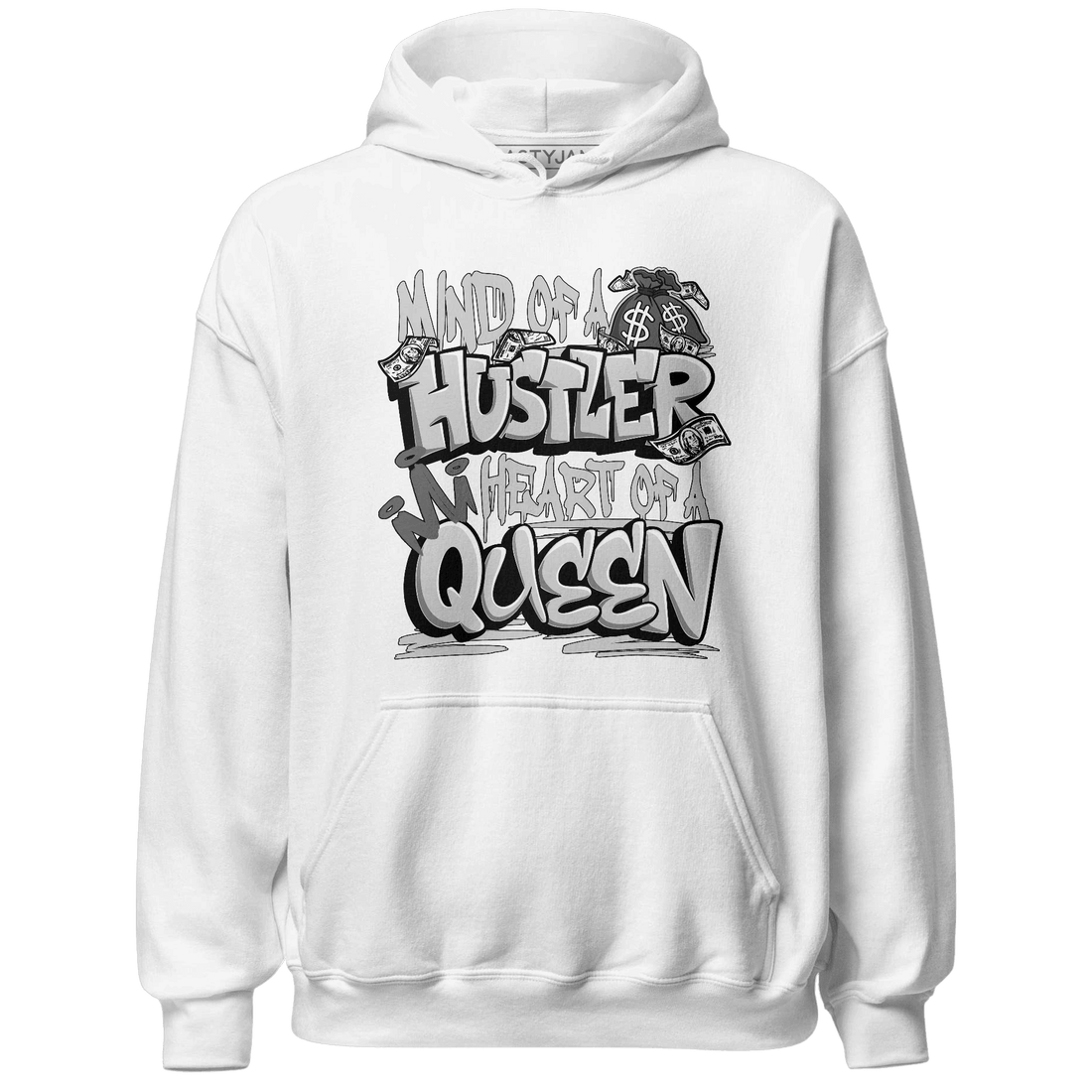 Retro High OG Black White 1s Hoodie Match Hustler Heart Queen - NastyJamz