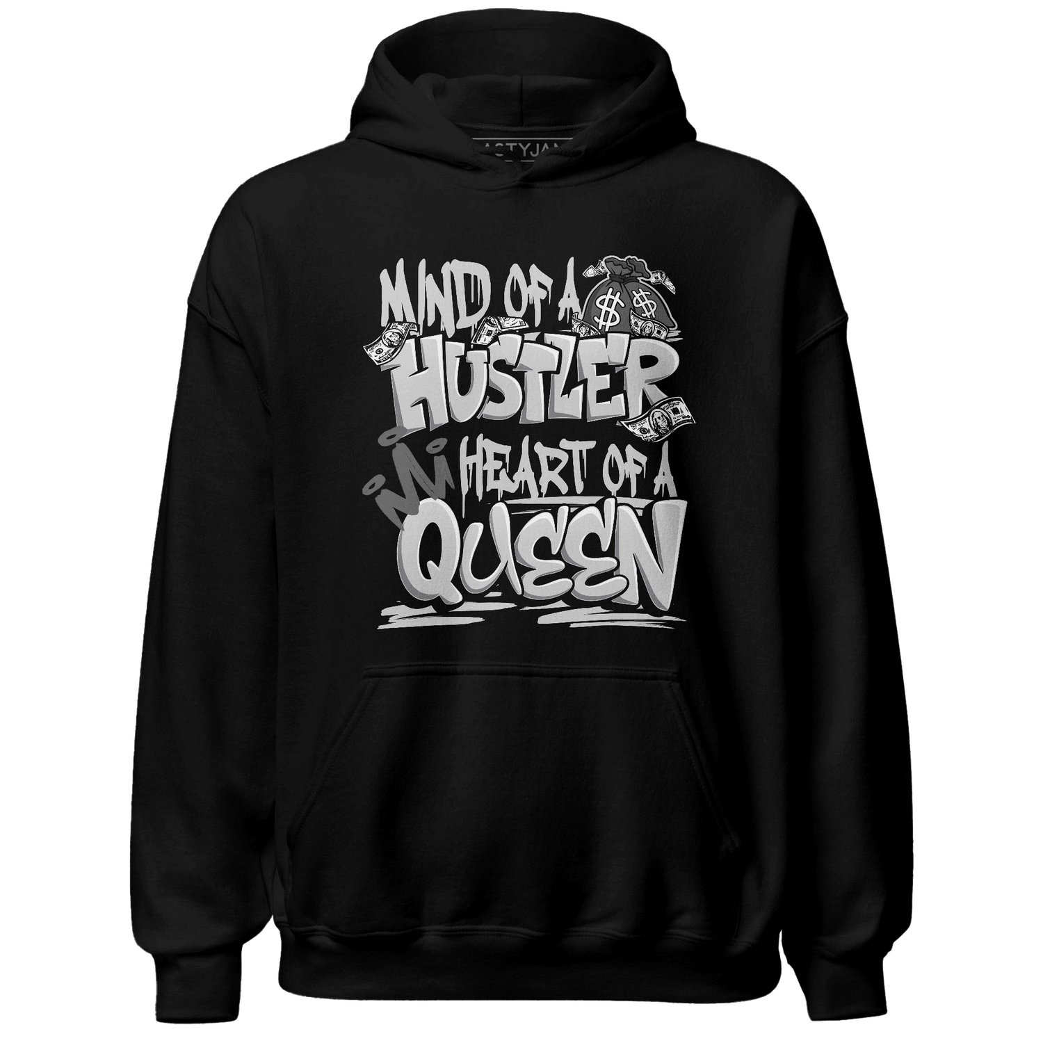 Retro High OG Black White 1s Hoodie Match Hustler Heart Queen - NastyJamz
