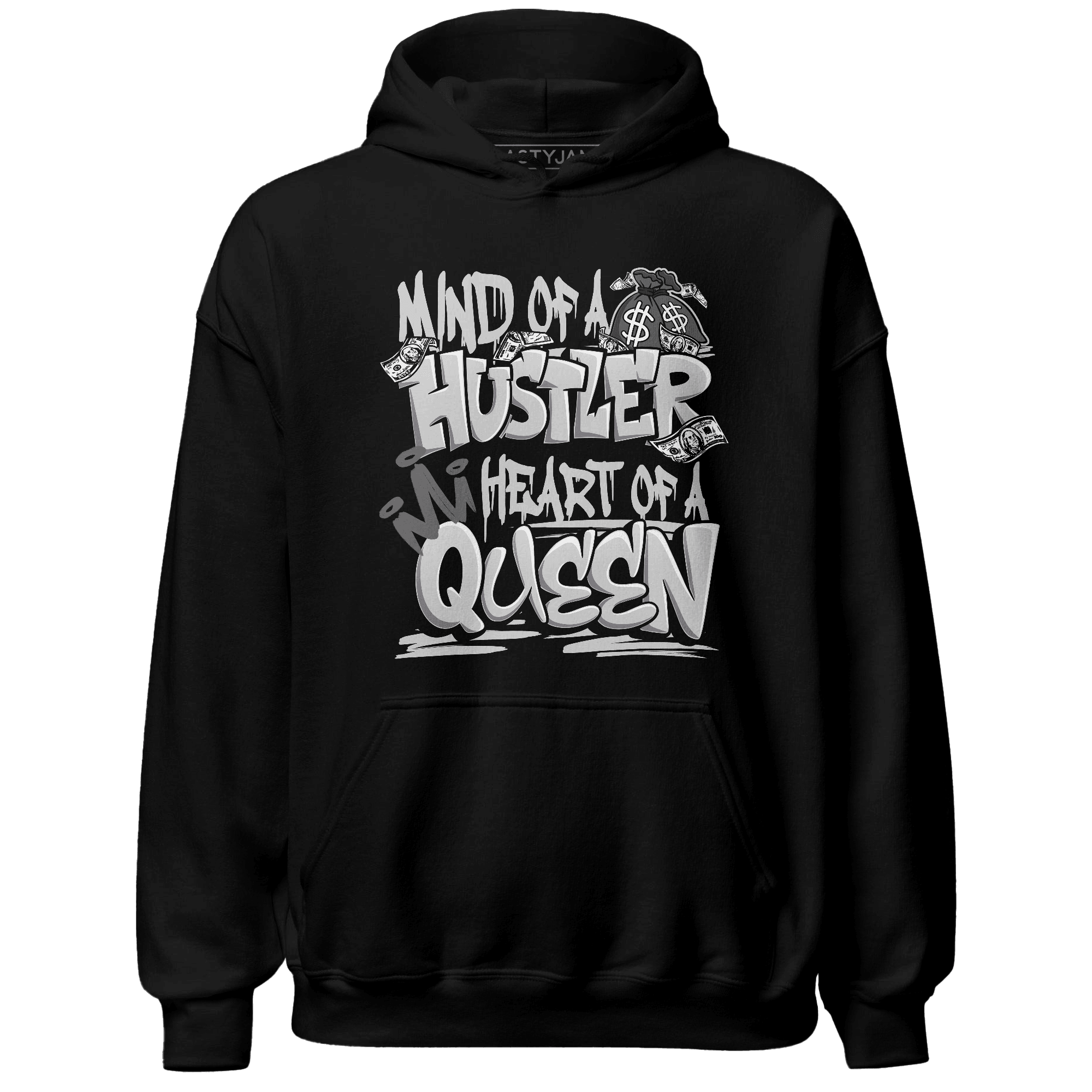 Retro High OG Black White 1s Hoodie Match Hustler Heart Queen - NastyJamz