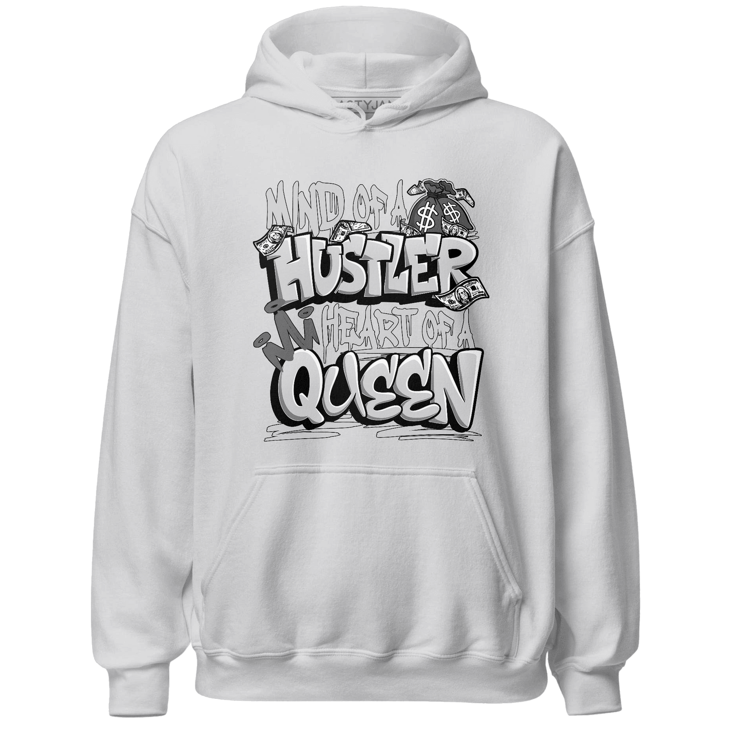 Retro High OG Black White 1s Hoodie Match Hustler Heart Queen - NastyJamz