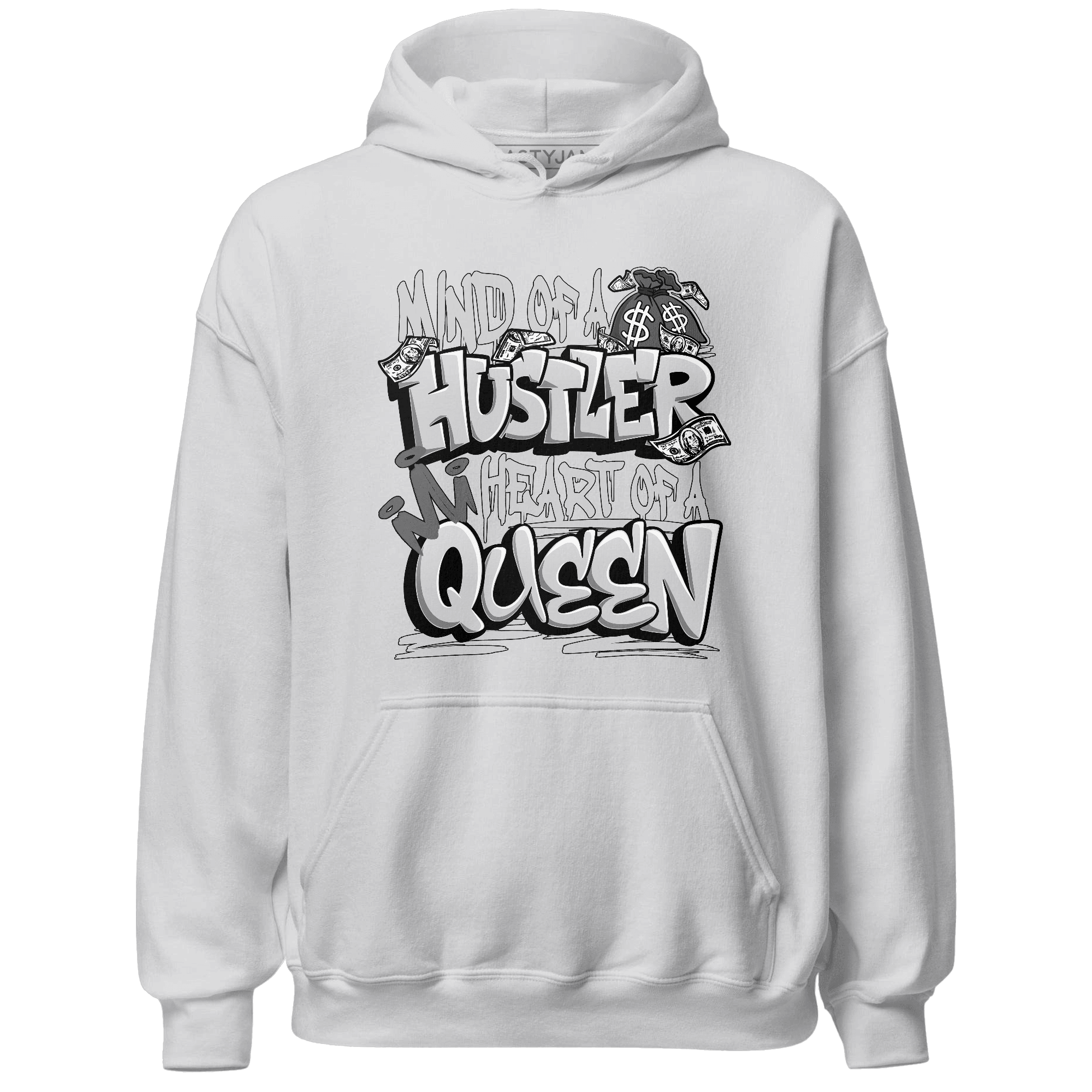 Retro High OG Black White 1s Hoodie Match Hustler Heart Queen - NastyJamz