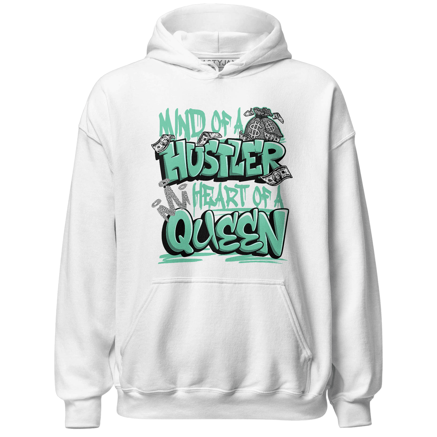 Green Glow 3s Hoodie Match Hustler Heart Queen - NastyJamz