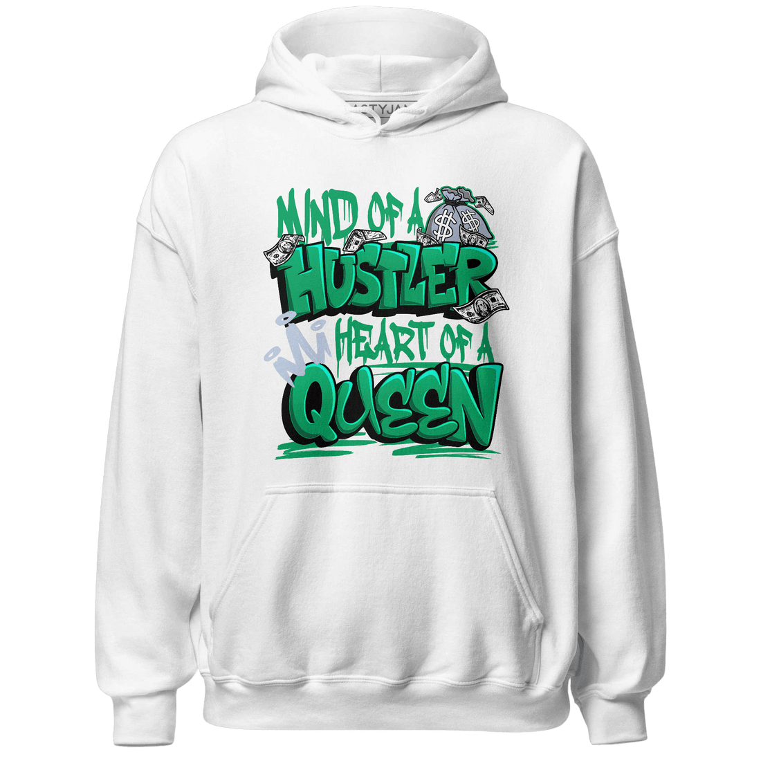Lucky Green 5s Hoodie Match Hustler Heart Queen - NastyJamz