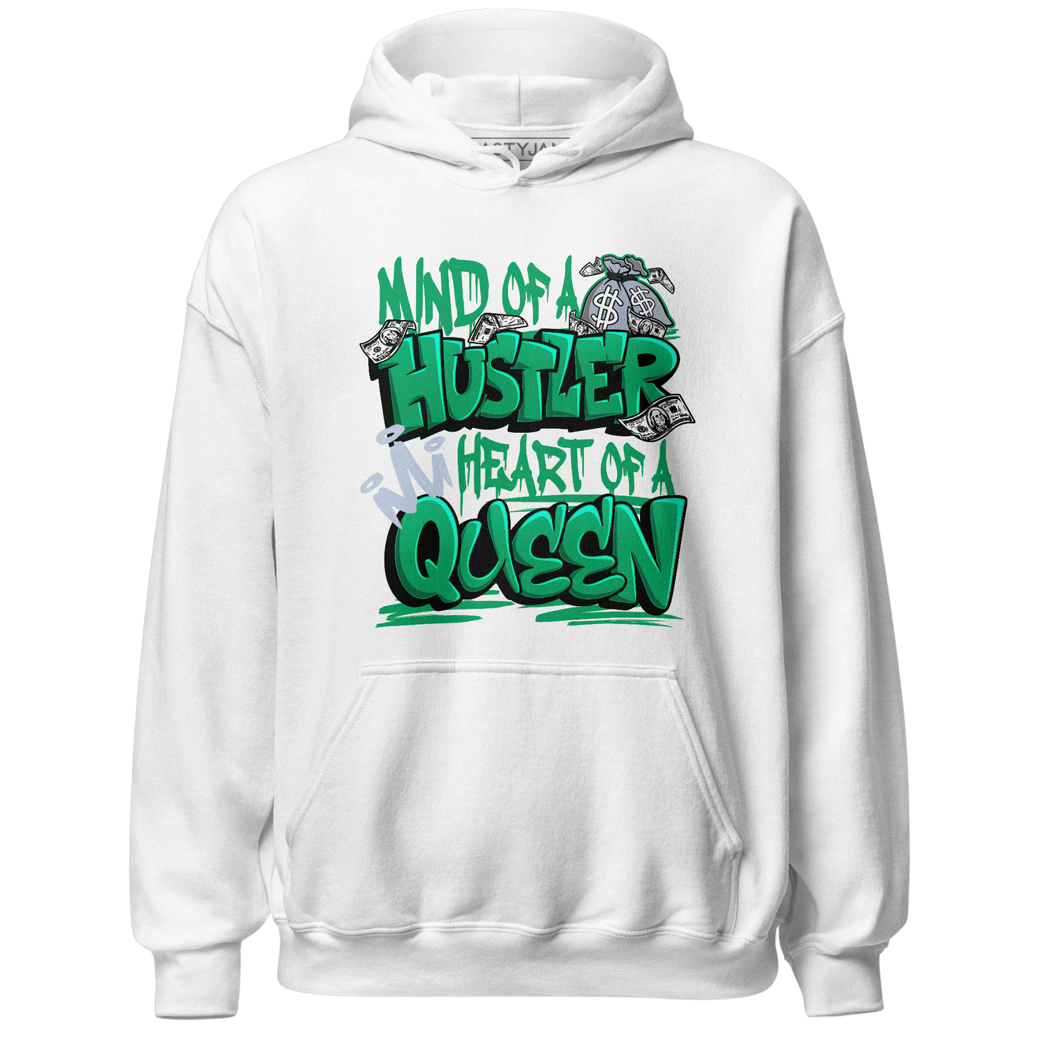 Lucky Green 5s Hoodie Match Hustler Heart Queen - NastyJamz
