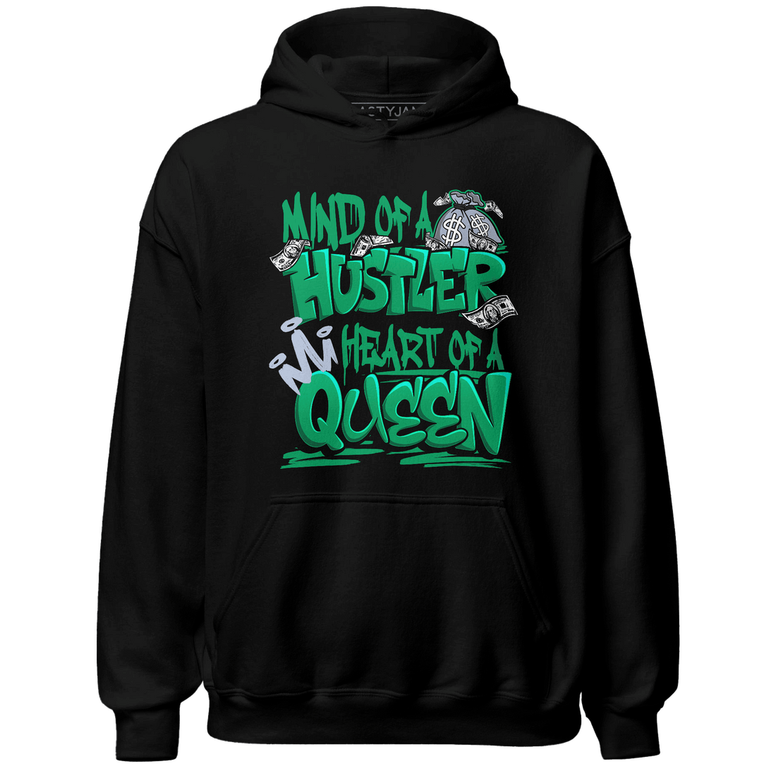 Lucky Green 5s Hoodie Match Hustler Heart Queen - NastyJamz