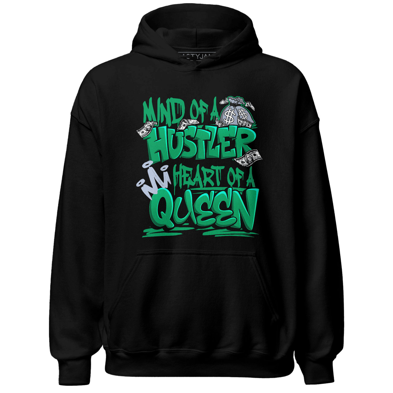Lucky Green 5s Hoodie Match Hustler Heart Queen - NastyJamz